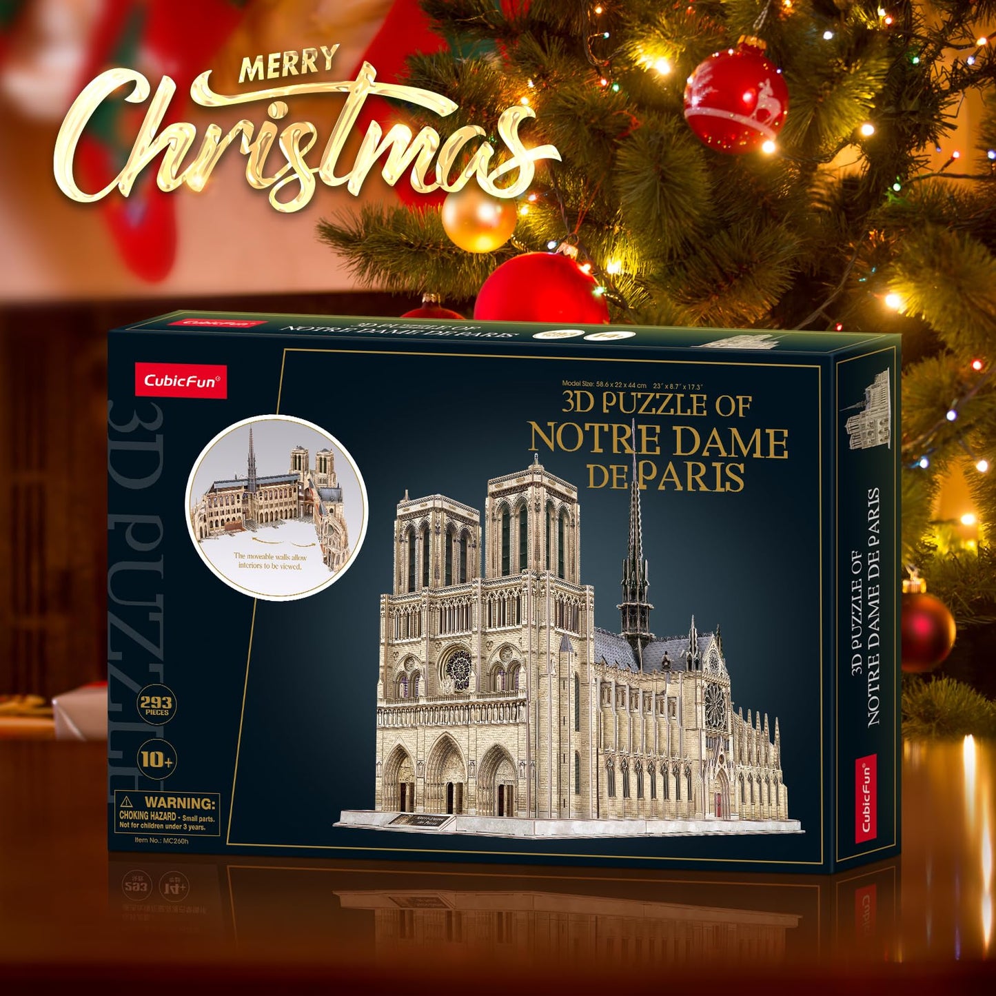 CubicFun Notre Dame de Paris 3D Puzzle – 293-Piece Moveable Gothic Cathedral Model Kit