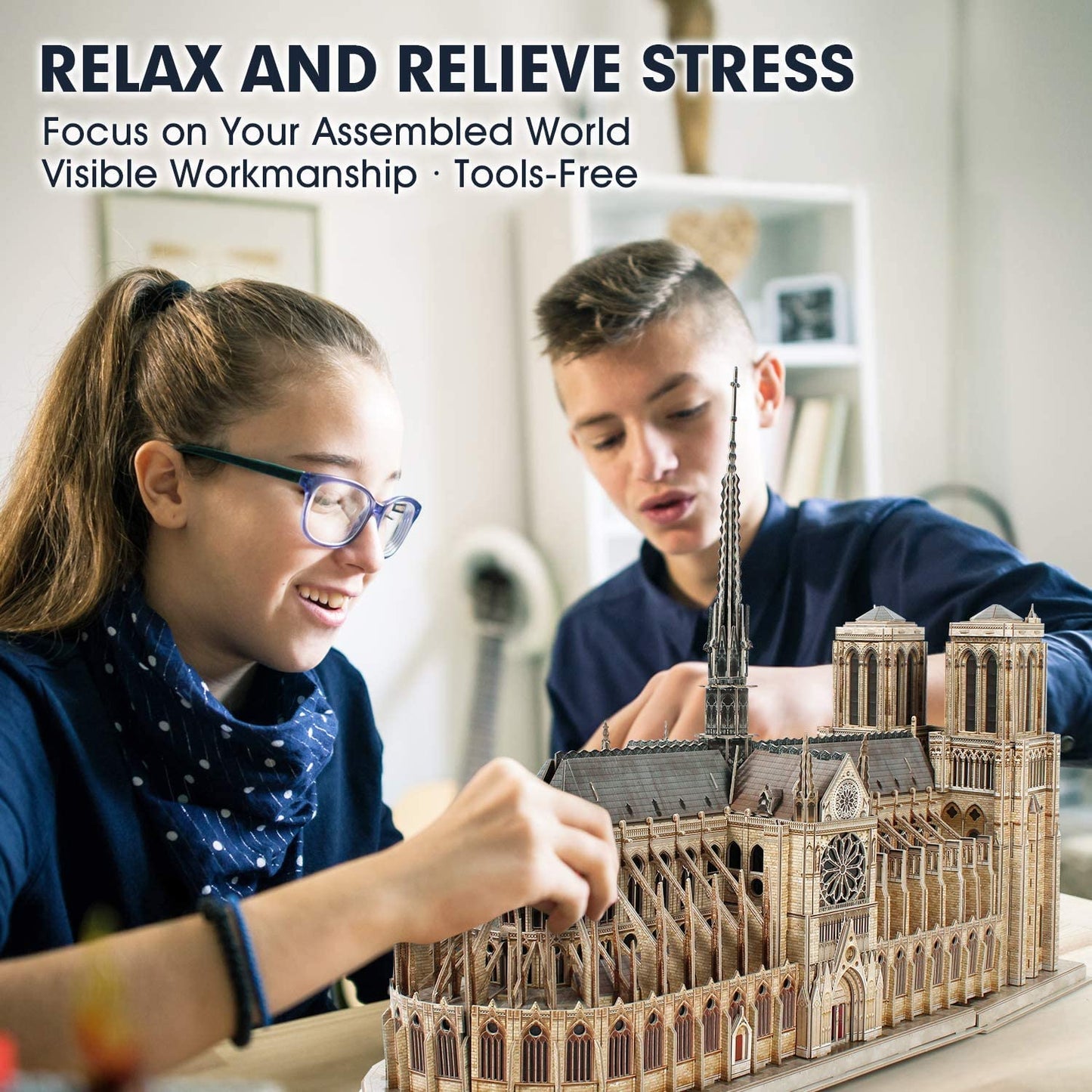CubicFun Notre Dame de Paris 3D Puzzle – 293-Piece Moveable Gothic Cathedral Model Kit