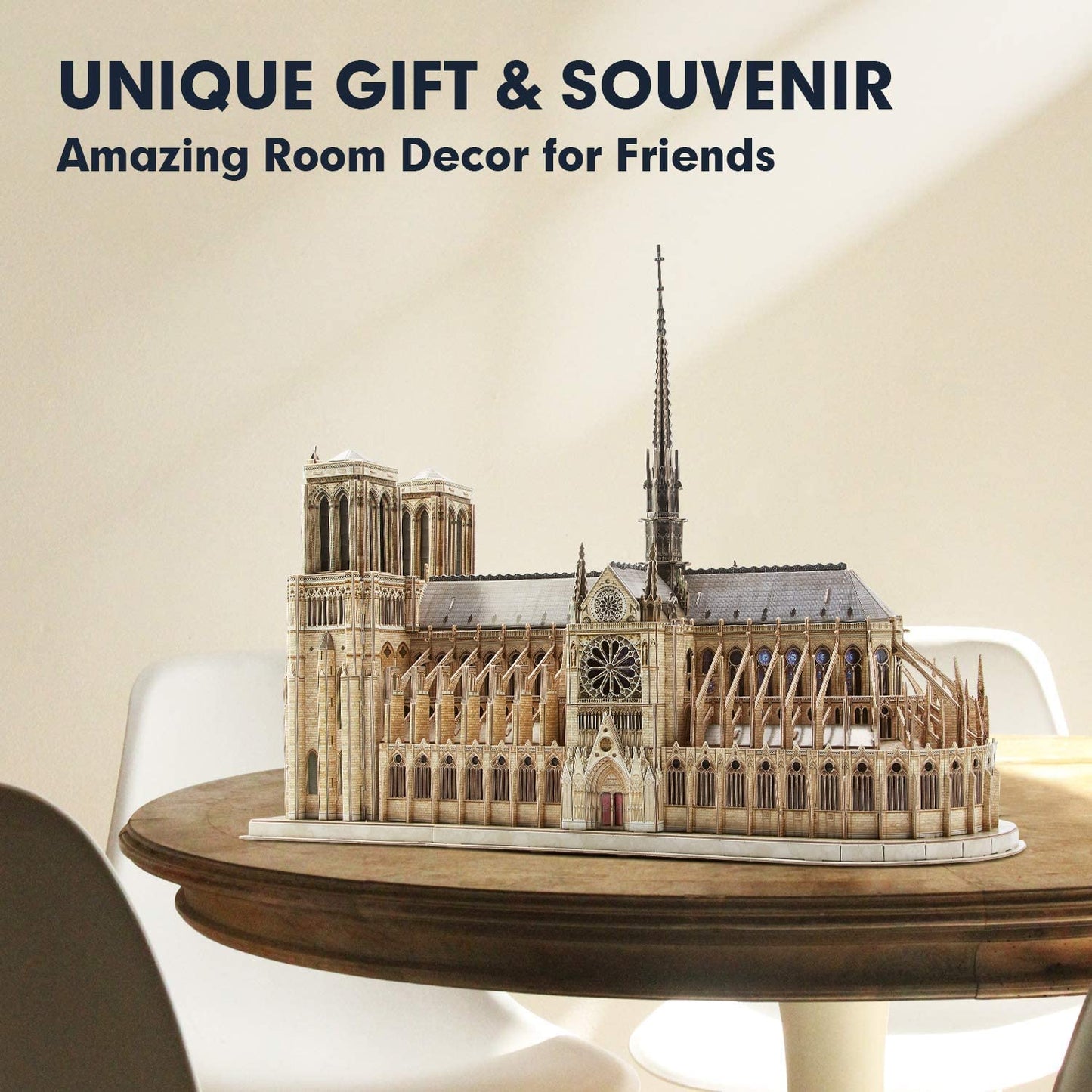 CubicFun Notre Dame de Paris 3D Puzzle – 293-Piece Moveable Gothic Cathedral Model Kit