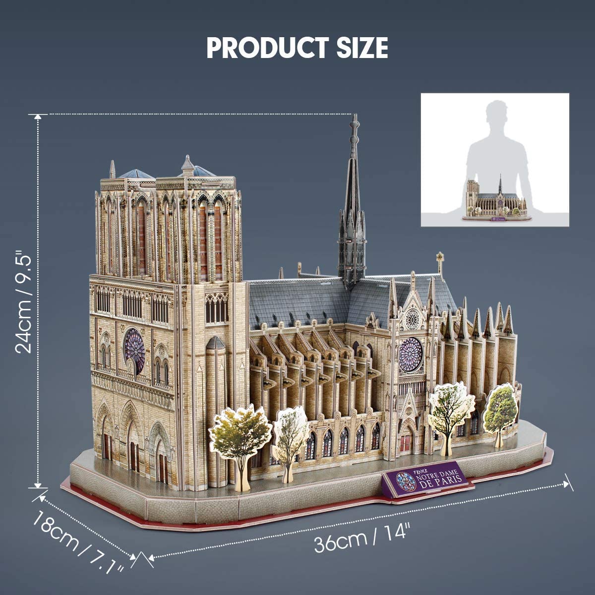 CubicFun Notre Dame Paris 3D Puzzle – 128-Piece Model Kit for Adults & Teens