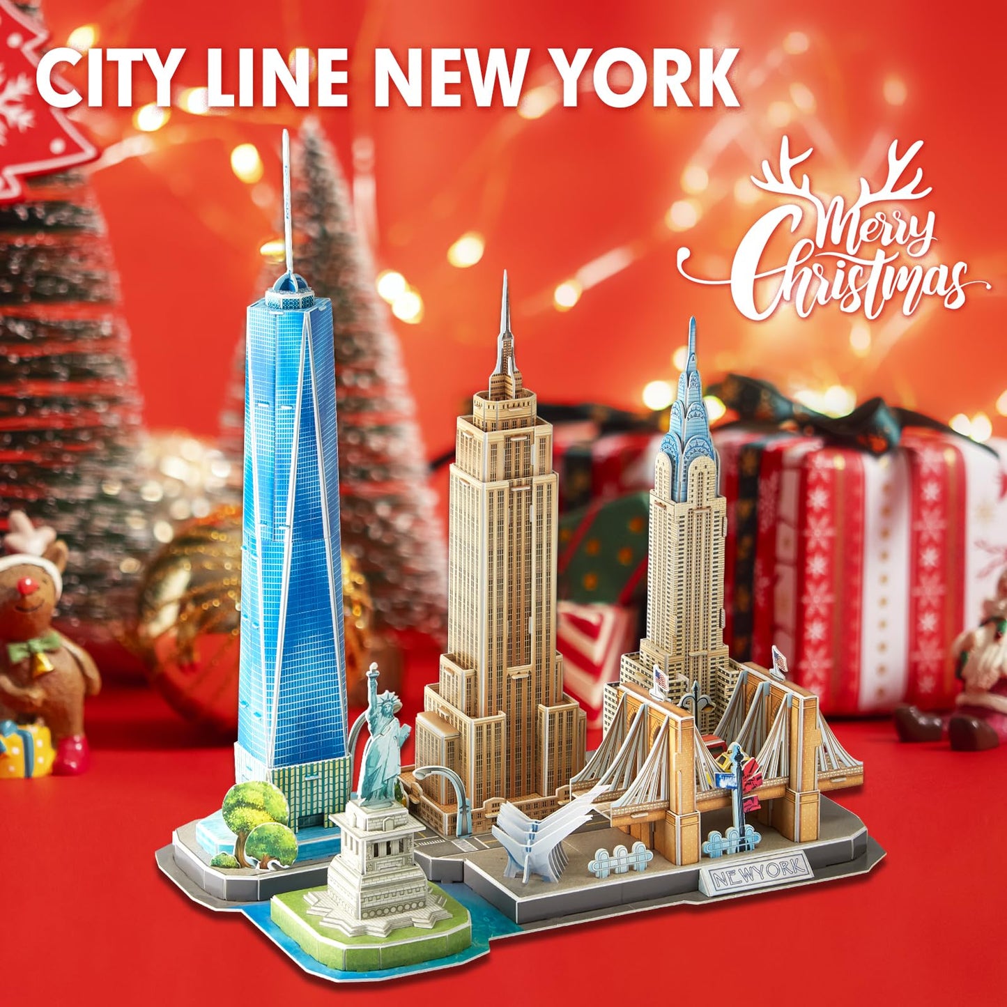 CubicFun 3D NYC Skyline Puzzle for Kids 8-12 | Architecture Craft Kit