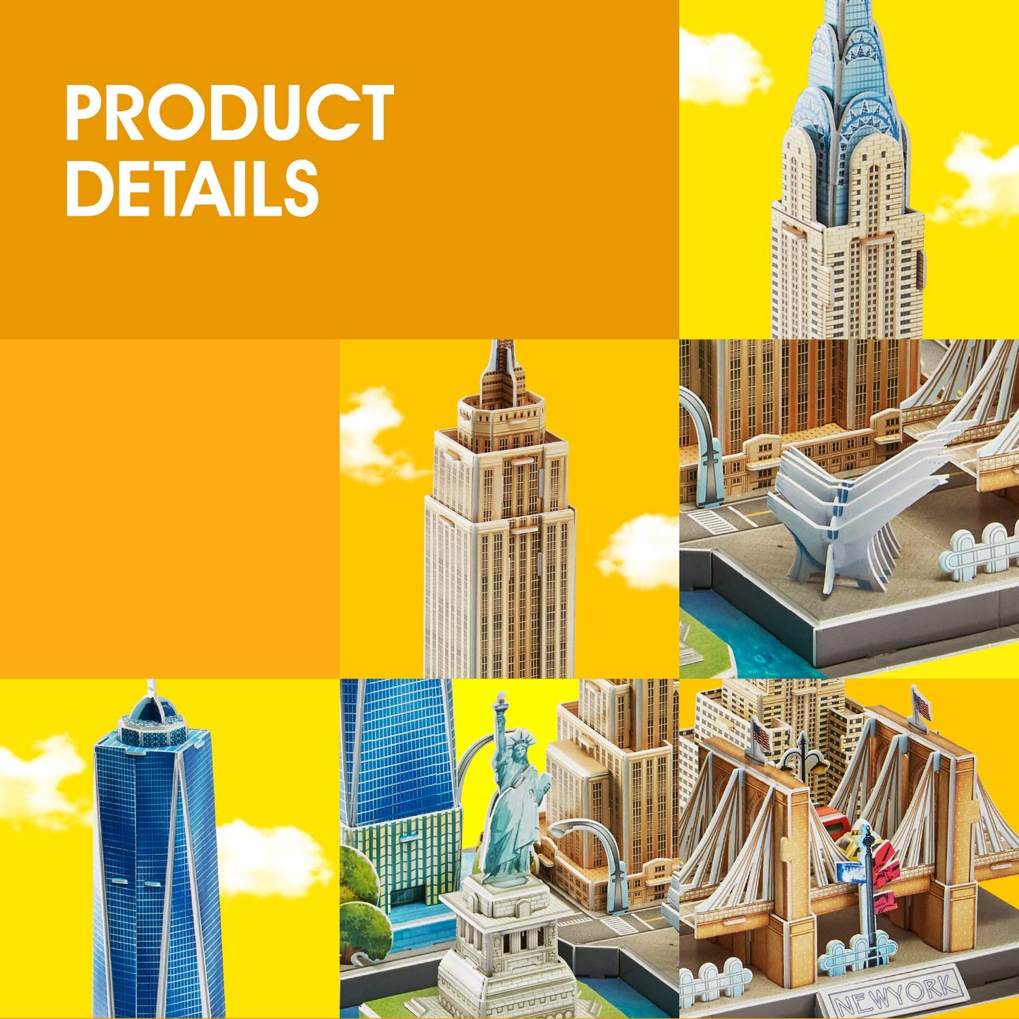 CubicFun 3D NYC Skyline Puzzle for Kids 8-12 | Architecture Craft Kit