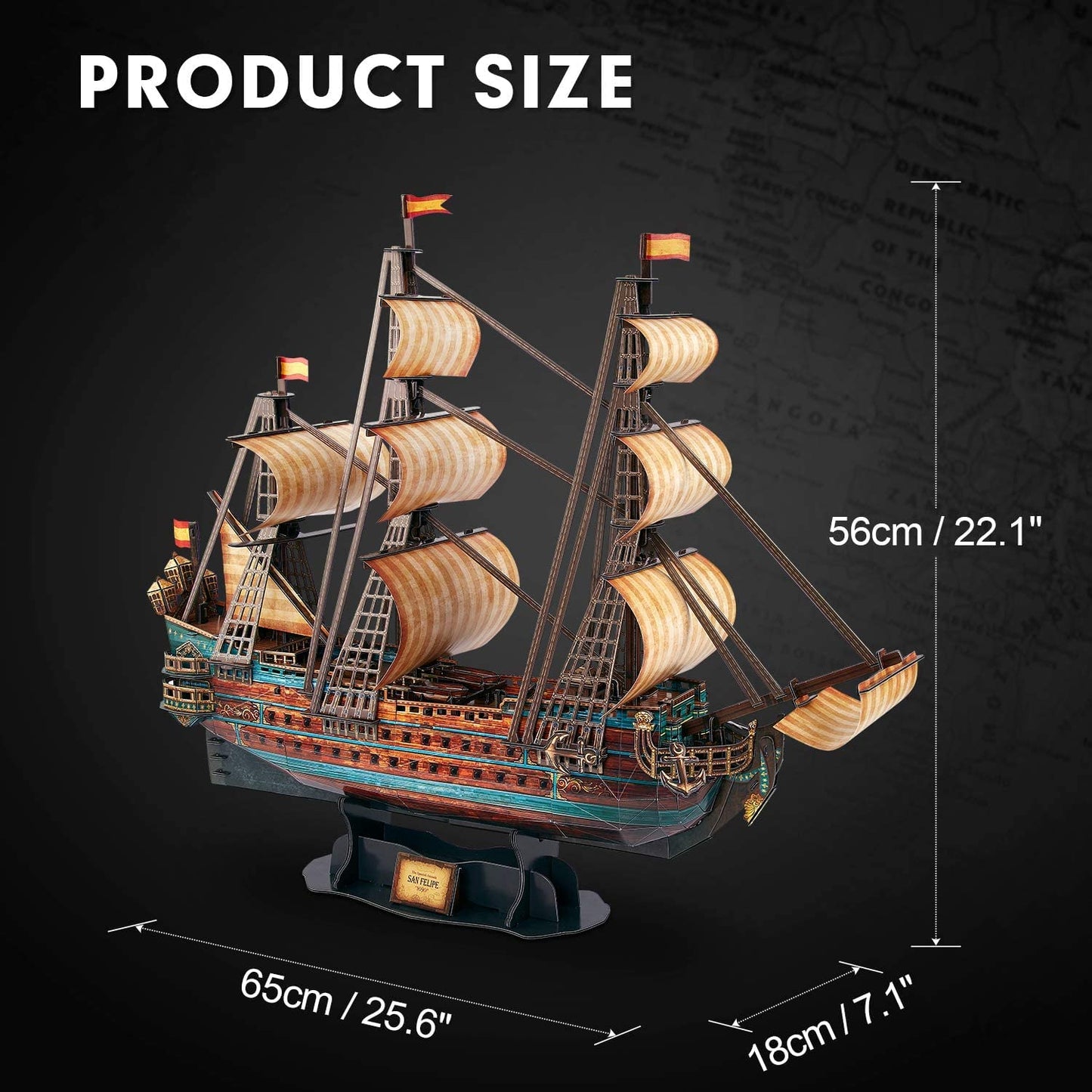 CubicFun San Felipe 1960 Boat 3D Puzzle – Ship Model Kit for Adults & Children (248 Pieces)