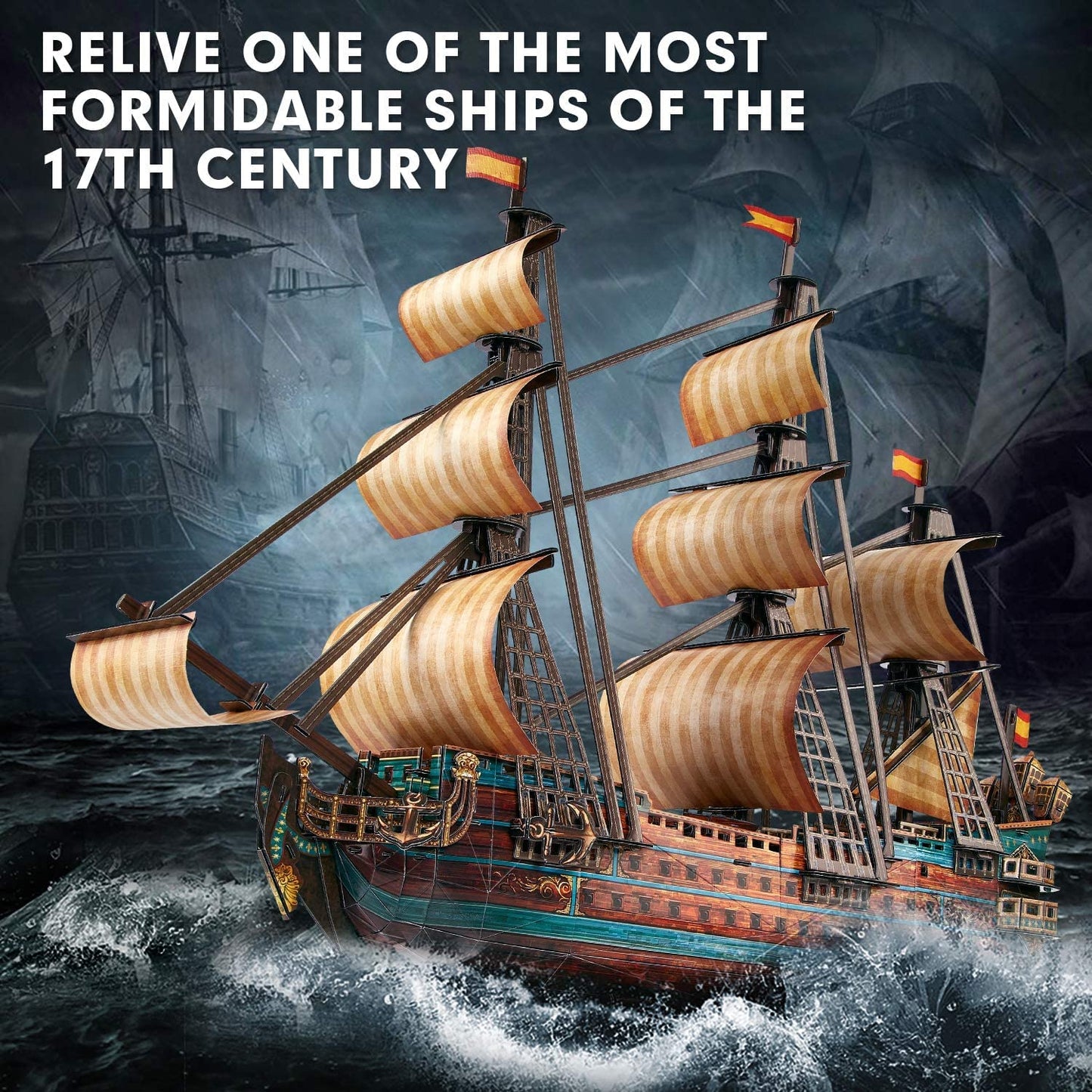 CubicFun San Felipe 1960 Boat 3D Puzzle – Ship Model Kit for Adults & Children (248 Pieces)