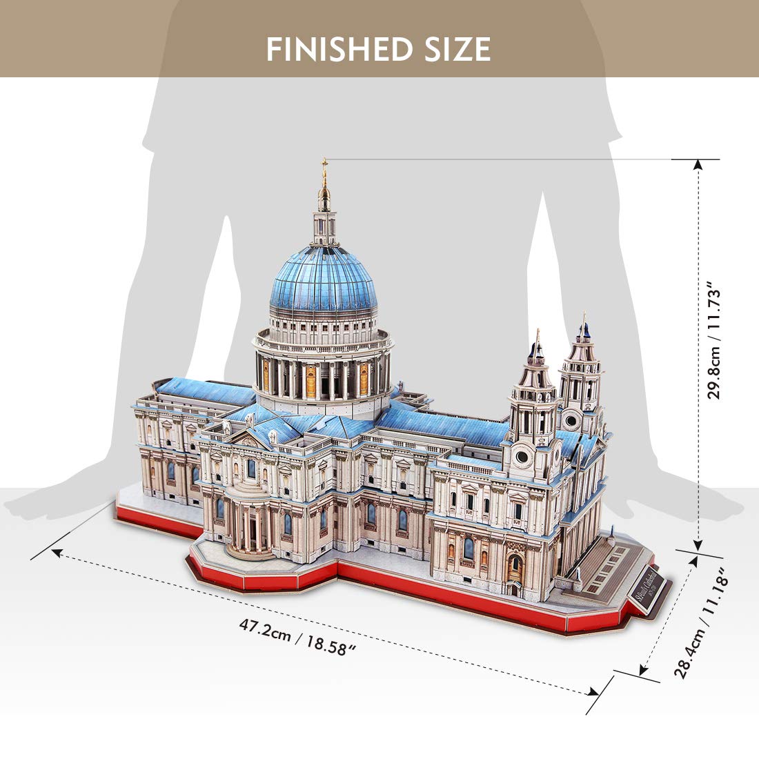 CubicFun 3D Puzzle - Saint Paul Cathedral 643 Pieces with Open-Close Architecture