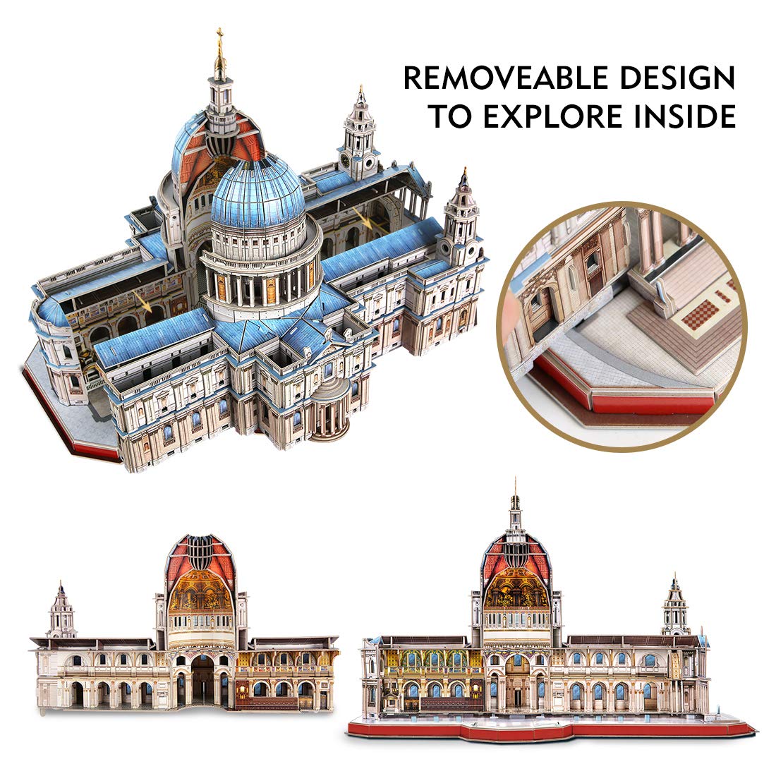 CubicFun 3D Puzzle - Saint Paul Cathedral 643 Pieces with Open-Close Architecture