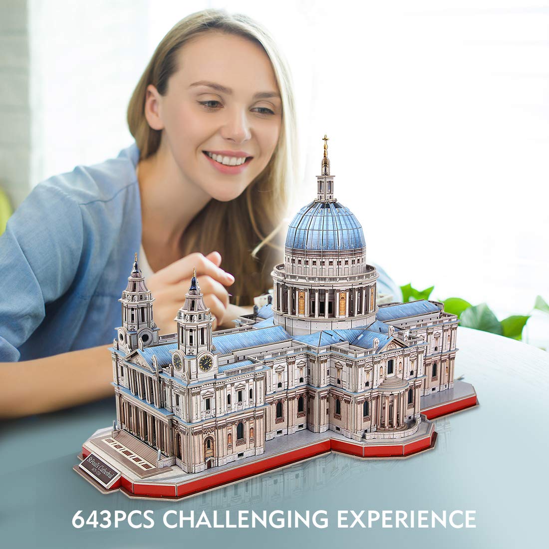 CubicFun 3D Puzzle - Saint Paul Cathedral 643 Pieces with Open-Close Architecture