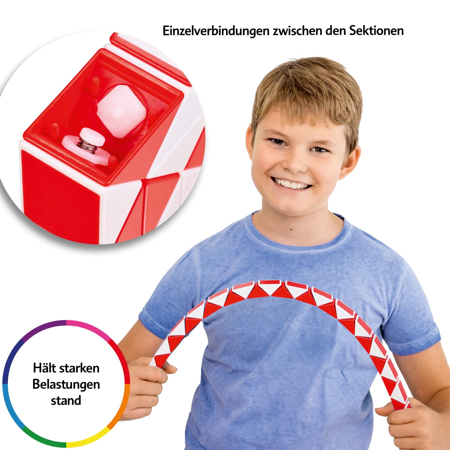 CUBIDI® Magic Snake Cube | Fidget Toy for Kids 4–8 – Red, 48 Blocks