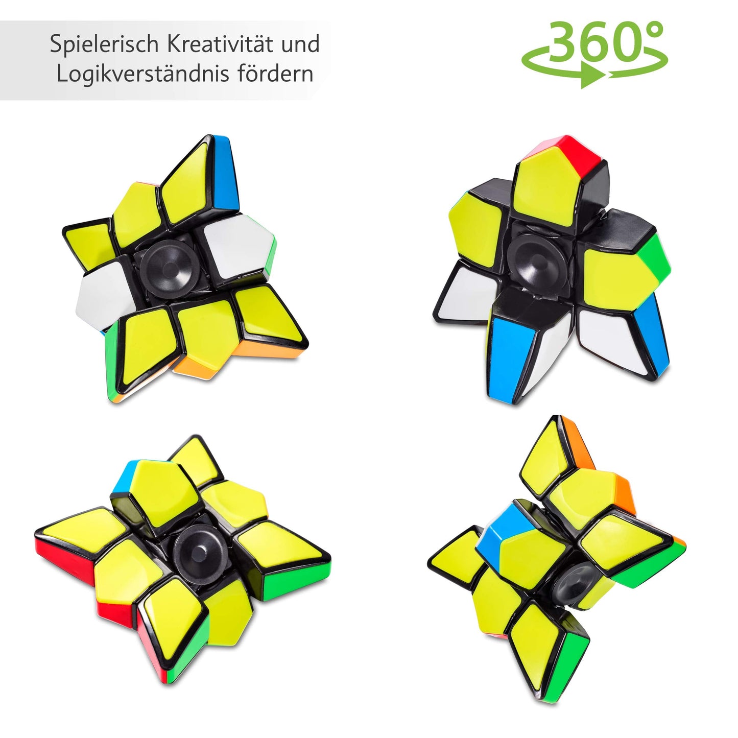 CUBIDI Star Fidget Cube Spinner 2-in-1 Toy – Anti-Stress Desk Cube