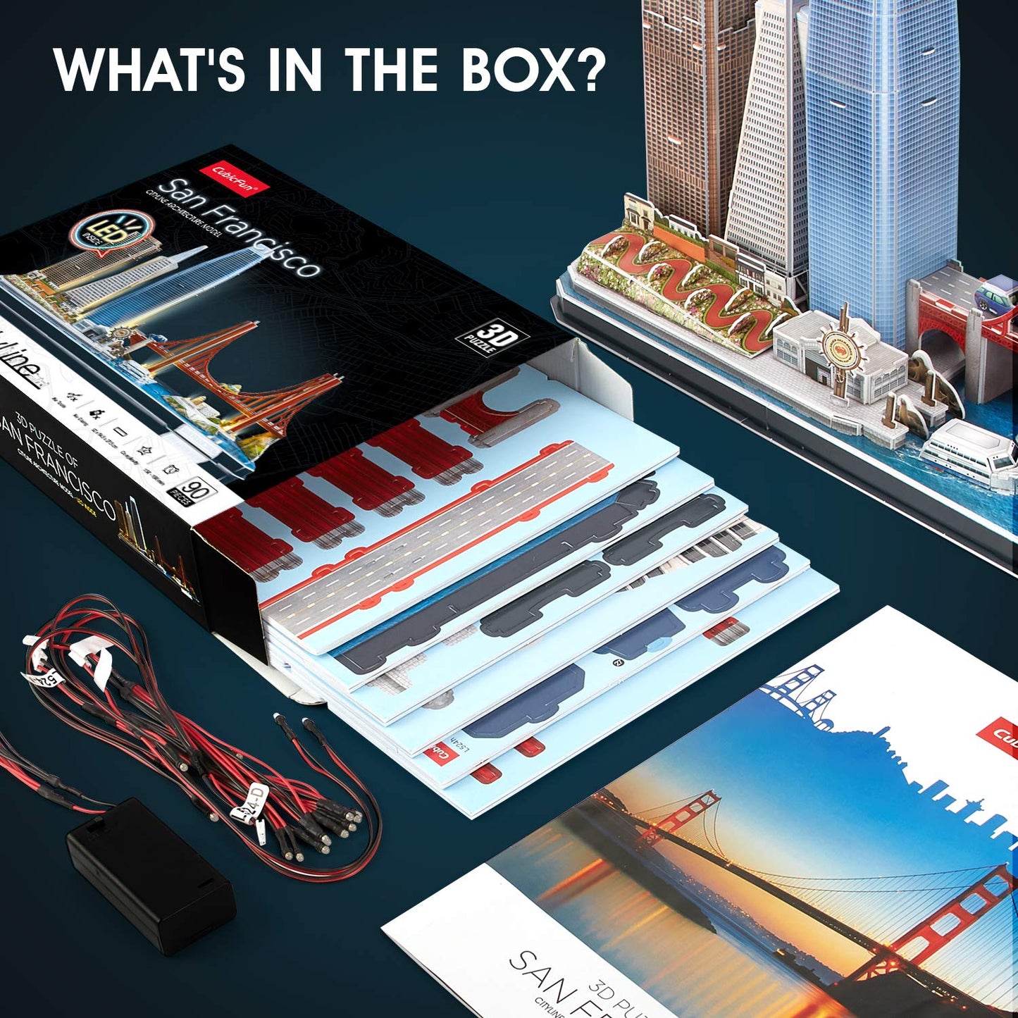 CubicFun 3D Puzzles: San Francisco Skyline LED Edition for Kids 8-14