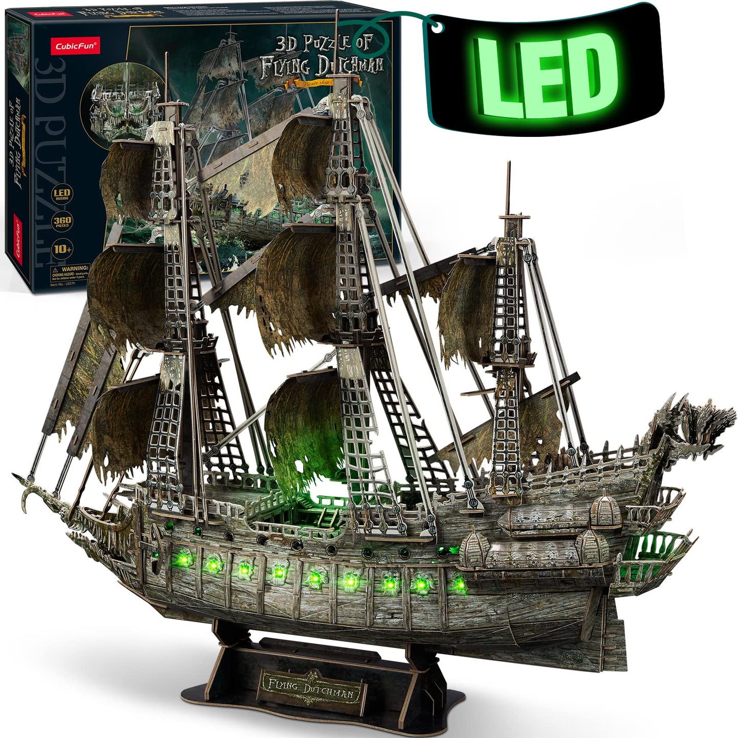 CubicFun 3D Flying Dutchman Puzzle – 360 Pieces for Desk Decor