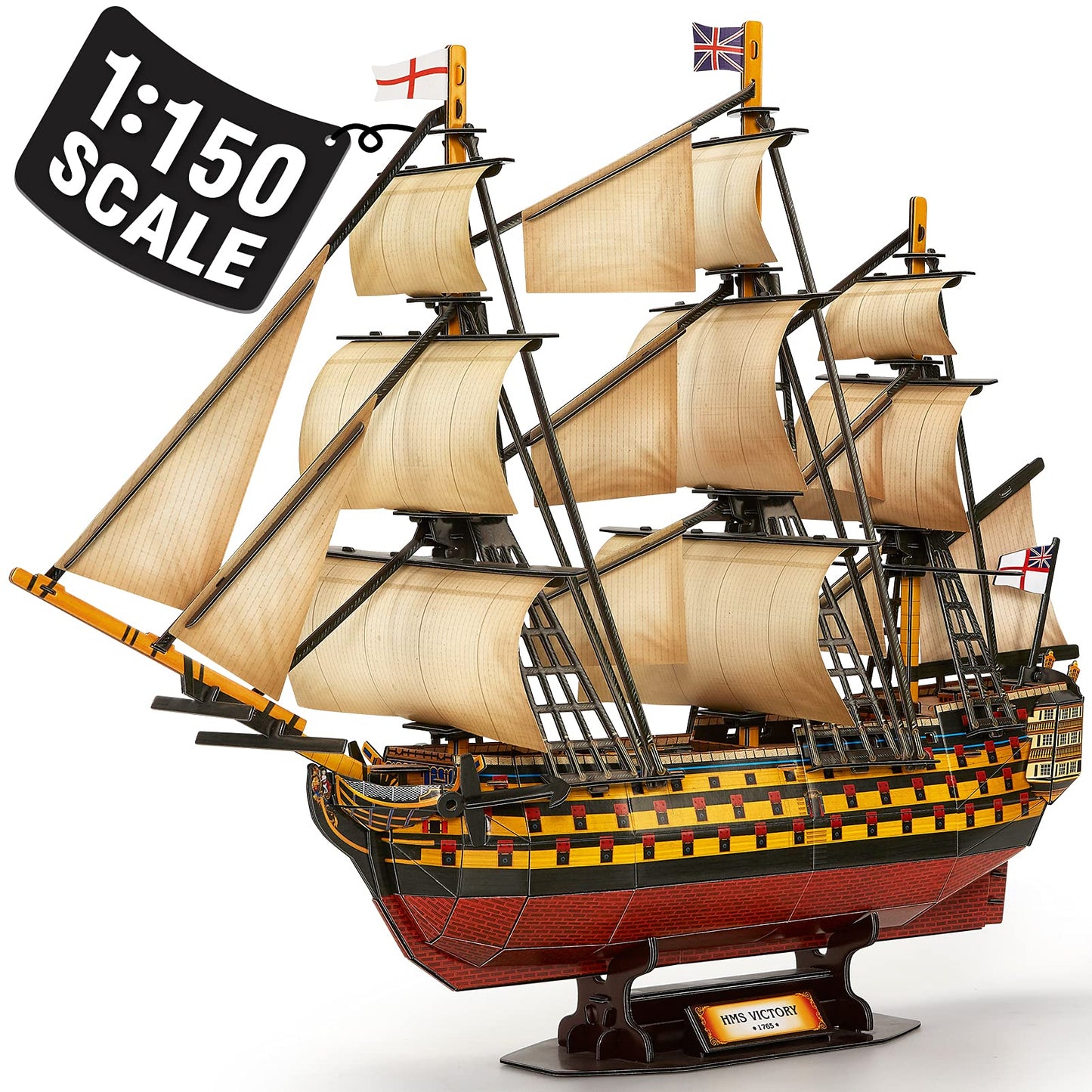 CubicFun HMS Victory 3D Puzzle – Large Vessel Ship Model Kit (189 Pieces) T4019h