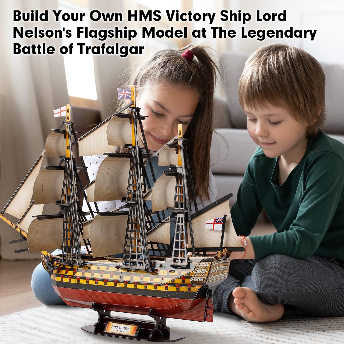 CubicFun HMS Victory 3D Puzzle – Large Vessel Ship Model Kit (189 Pieces) T4019h