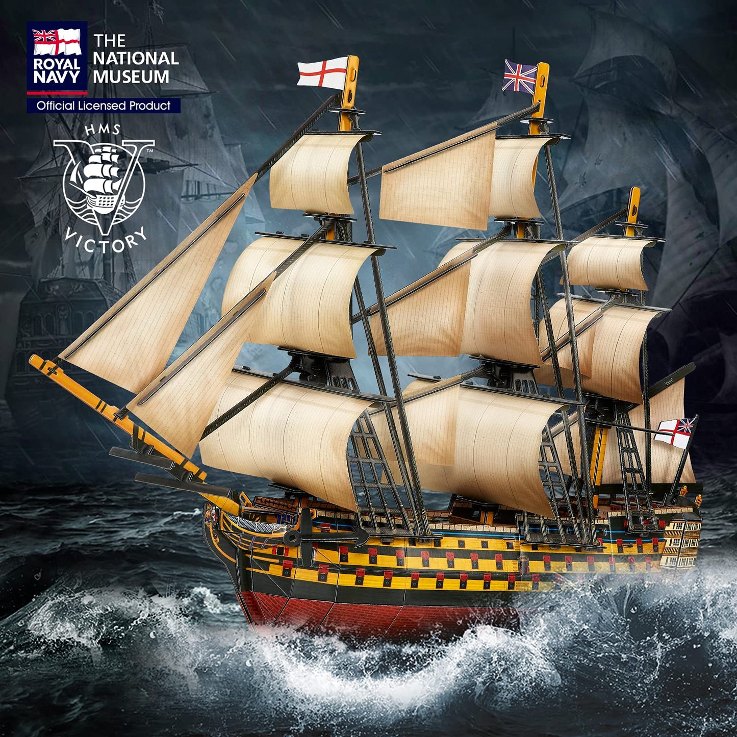 CubicFun HMS Victory 3D Puzzle – Large Vessel Ship Model Kit (189 Pieces) T4019h