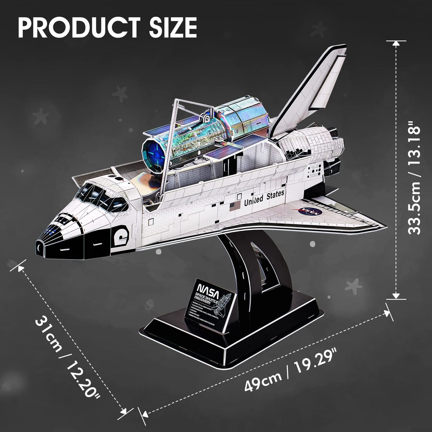 CubicFun NASA Space Shuttle Discovery 3D Puzzle – 126-Piece Space Model Kit for Adults & Kids