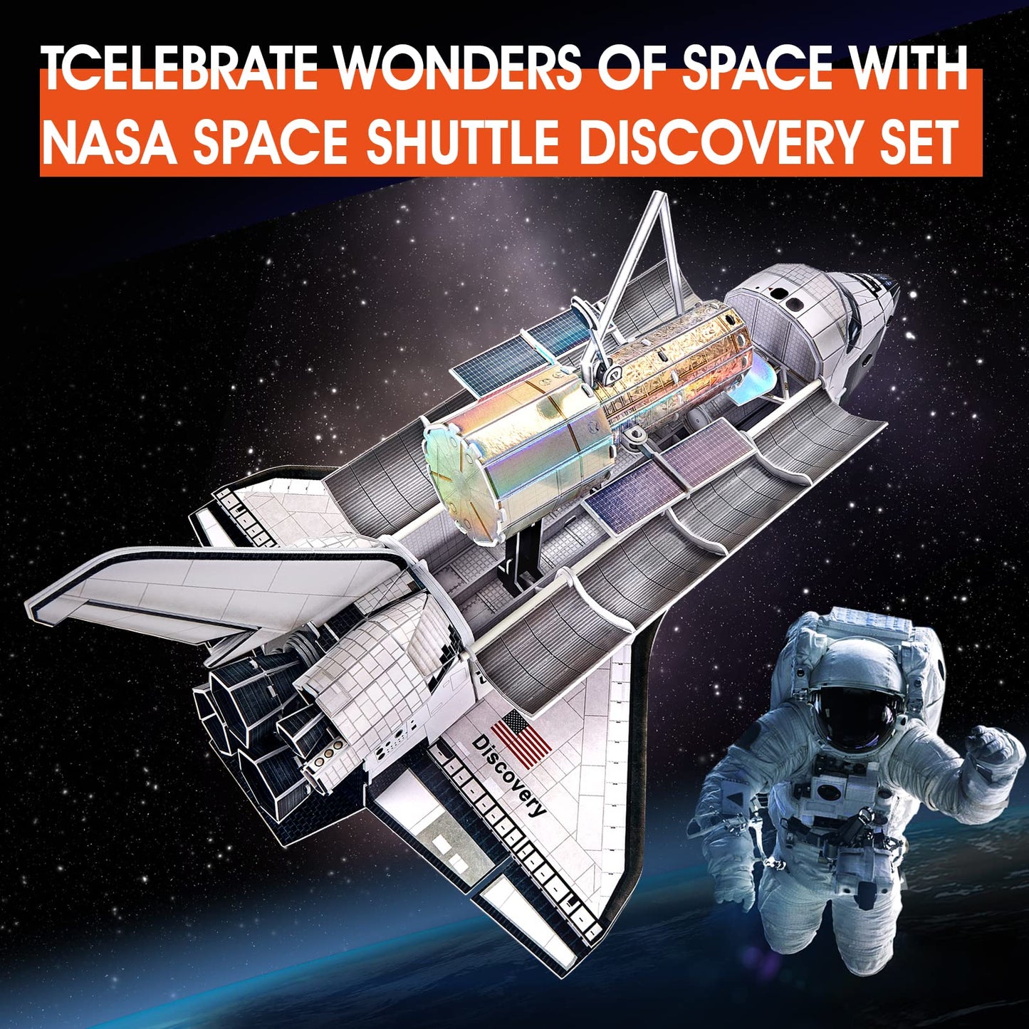 CubicFun NASA Space Shuttle Discovery 3D Puzzle – 126-Piece Space Model Kit for Adults & Kids