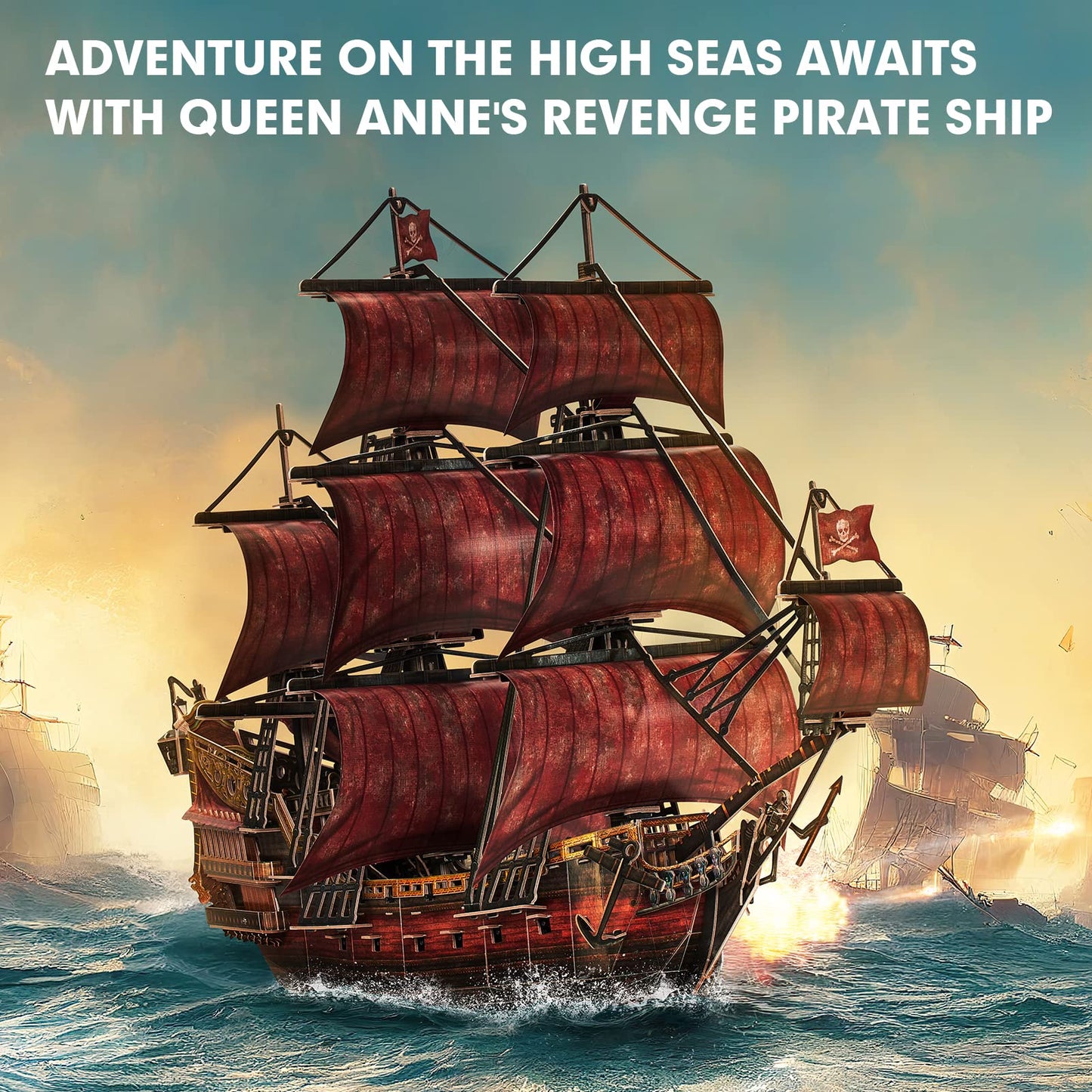 Cubifun 3D Puzzle Queen Anne's Revenge – 391 Pcs Pirate Ship Model Kit