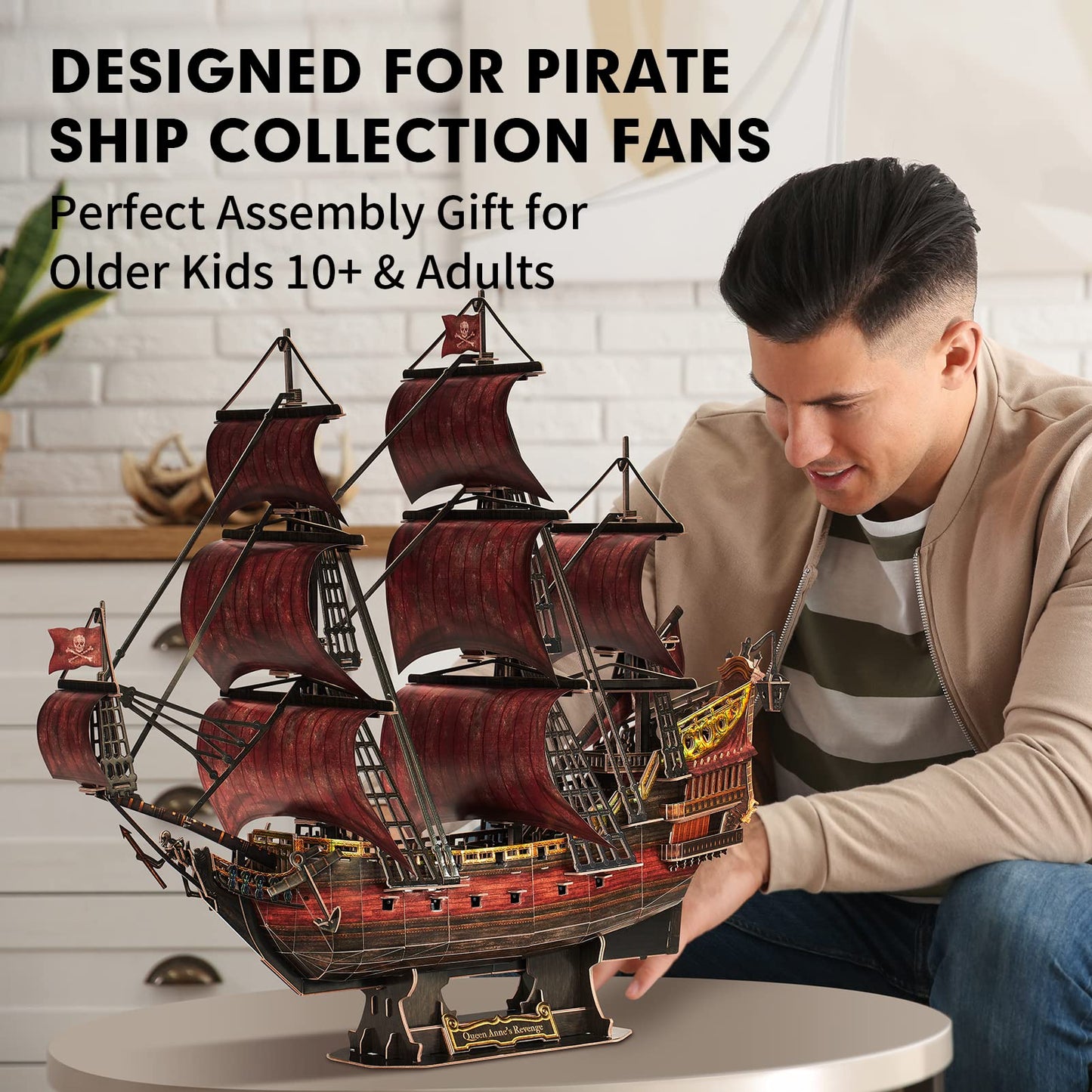 Cubifun 3D Puzzle Queen Anne's Revenge – 391 Pcs Pirate Ship Model Kit
