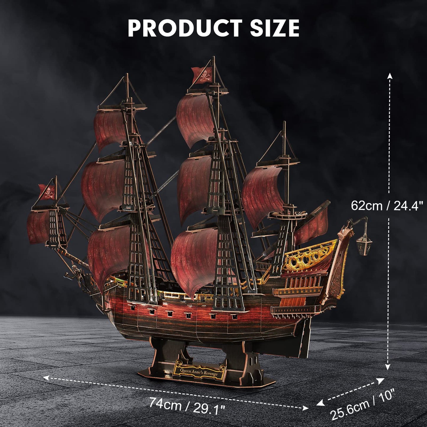 Cubifun 3D Puzzle Queen Anne's Revenge – 391 Pcs Pirate Ship Model Kit