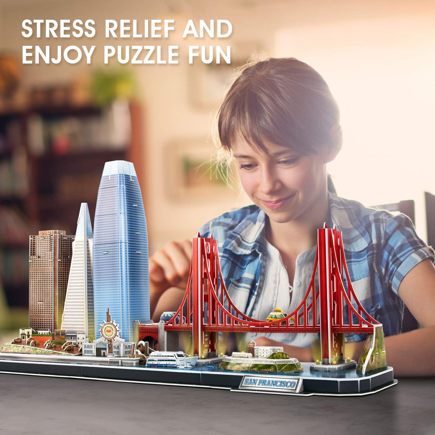 CubicFun 3D Puzzles: San Francisco Skyline LED Edition for Kids 8-14
