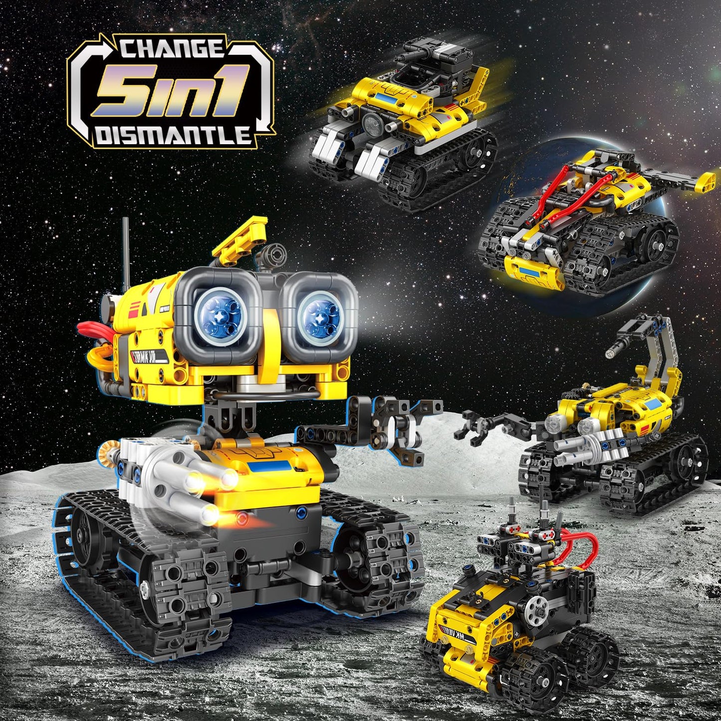 CUBIMANA 5-in-1 Robot Building Toys – Remote & App-Controlled STEM Kit for Kids (560 PCS)