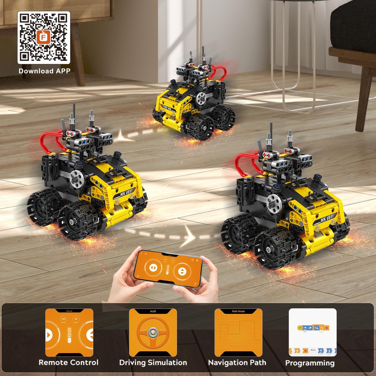CUBIMANA 5-in-1 Robot Building Toys – Remote & App-Controlled STEM Kit for Kids (560 PCS)