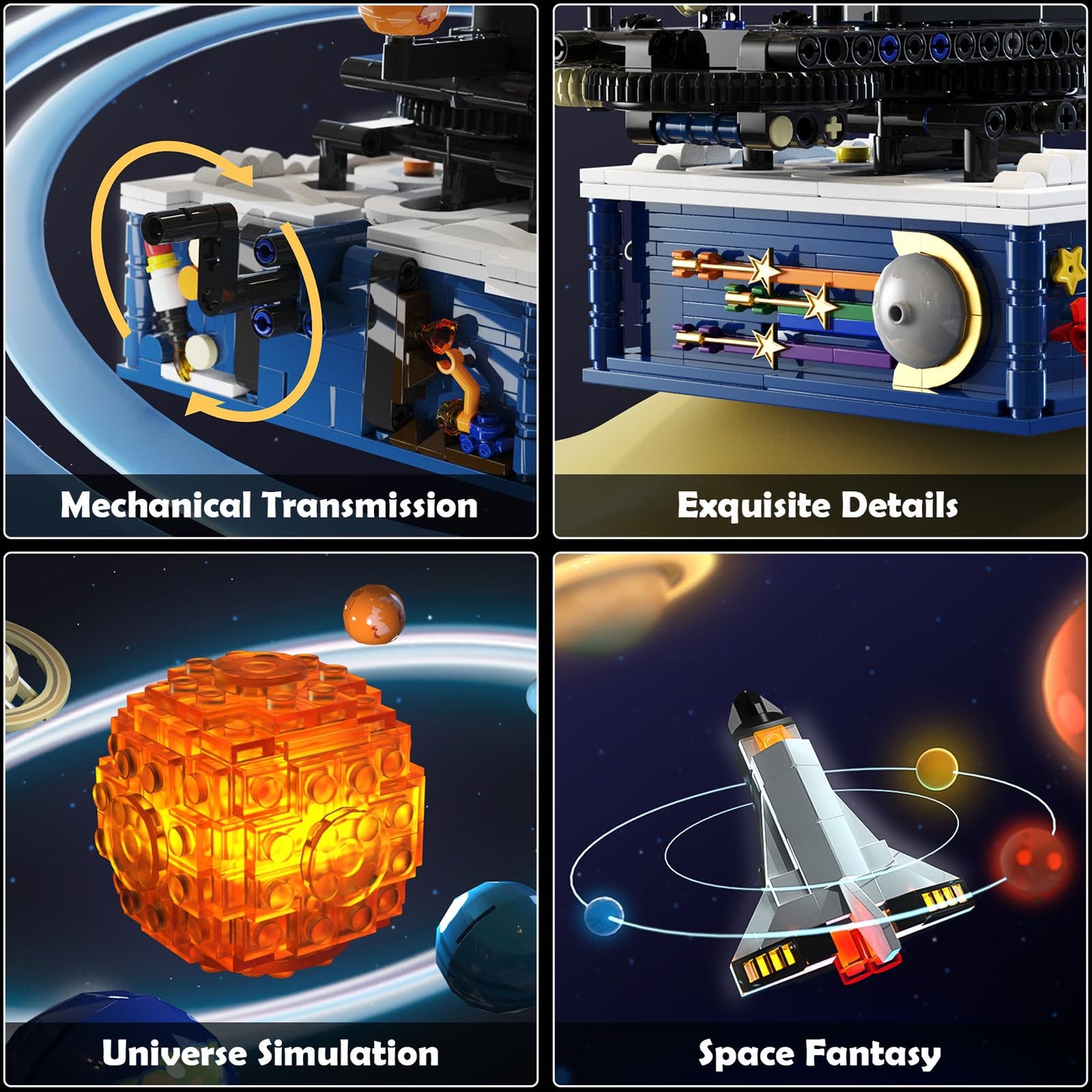 CUBIMANA Solar System Building Set with Light — Rotating 9-Planet Space Toy for Ages 8+