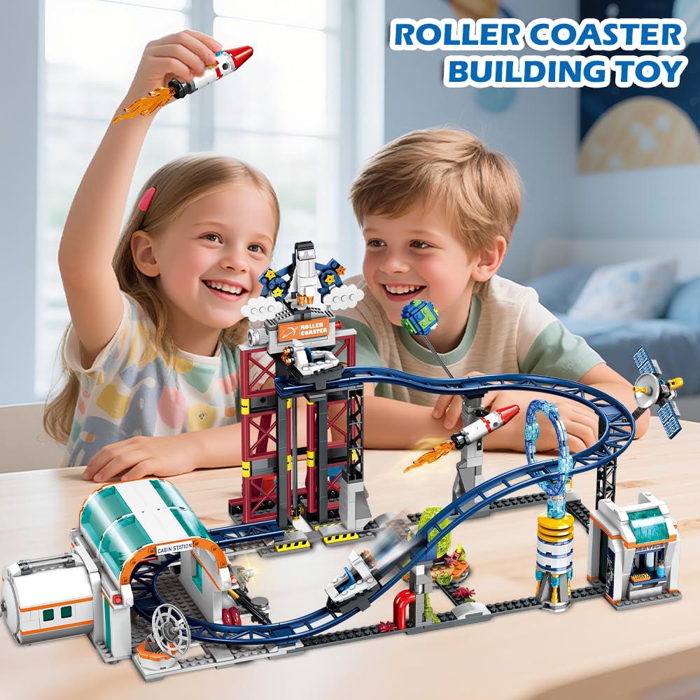 CUBIMANA Space Roller Coaster Building Sets | 926-Piece Space Adventure Park