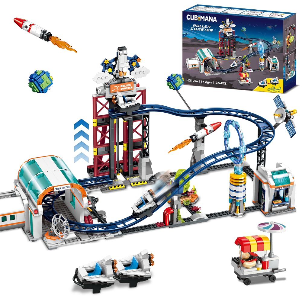 CUBIMANA Space Roller Coaster Building Sets | 926-Piece Space Adventure Park