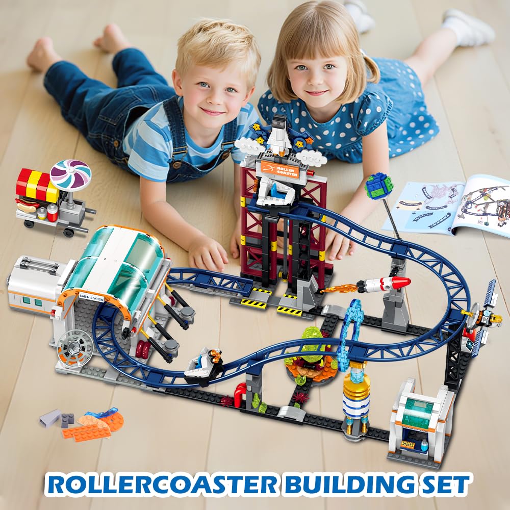 CUBIMANA Space Roller Coaster Building Sets | 926-Piece Space Adventure Park