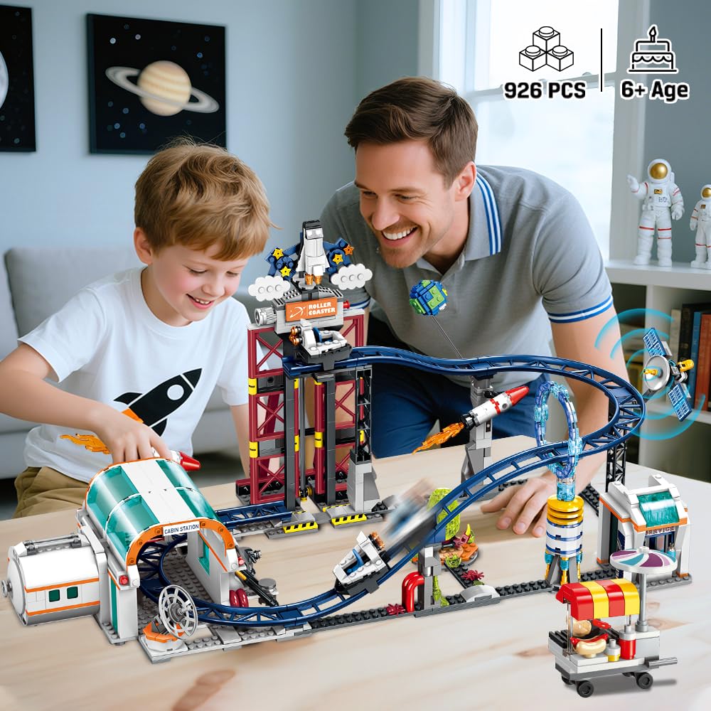 CUBIMANA Space Roller Coaster Building Sets | 926-Piece Space Adventure Park