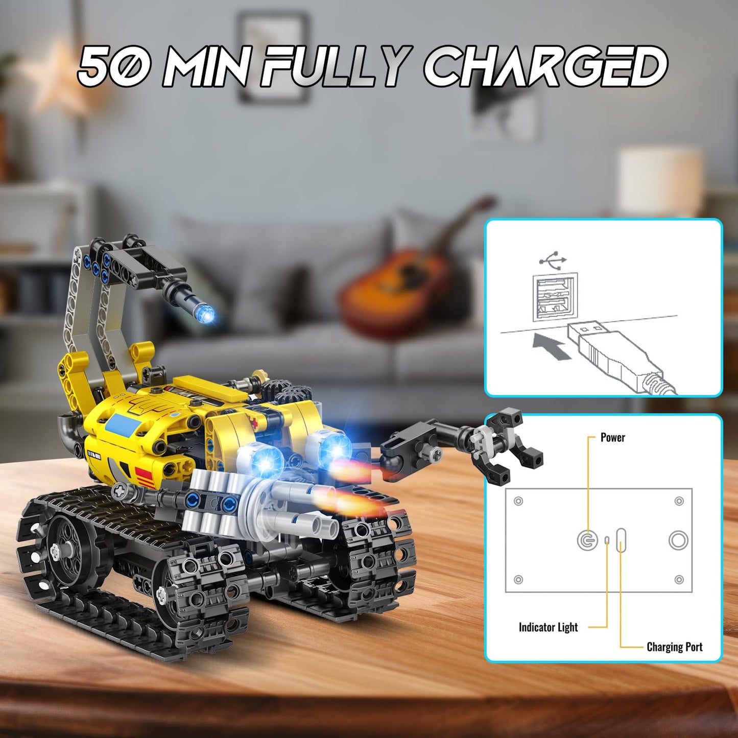 CUBIMANA 5-in-1 Robot Building Toys – Remote & App-Controlled STEM Kit for Kids (560 PCS)