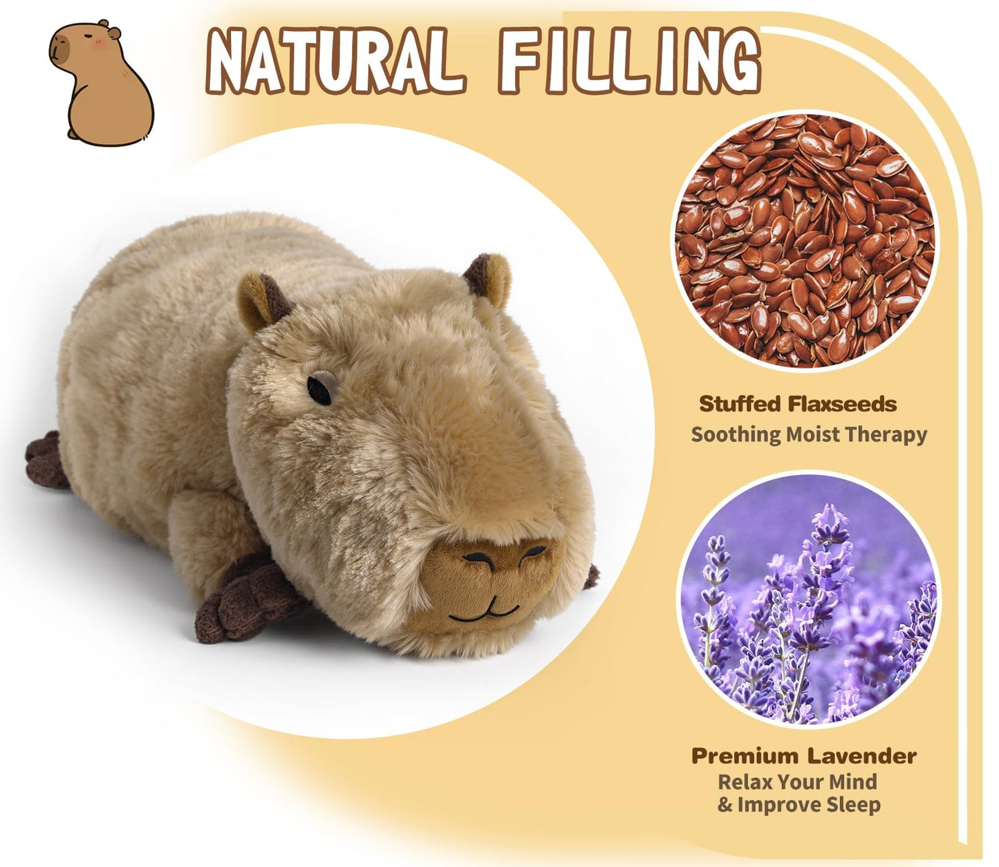 Capybara Stuffed Animals by Cuckool | Microwaveable Plush with Lavender Scent for Cozy Hugs