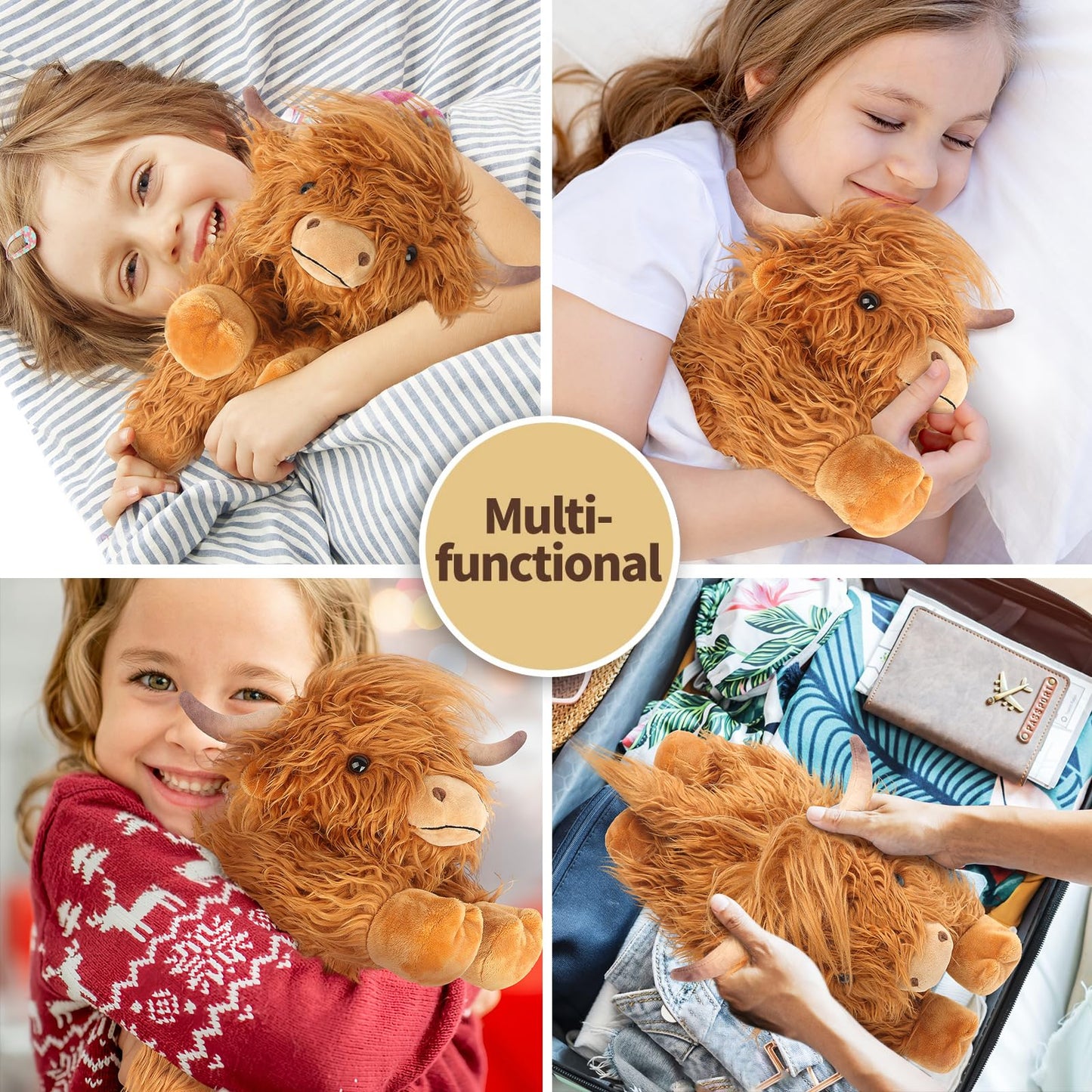 Cuckool Highland Cow Plush – Heatable Lavender-Scented Stuffed Animal