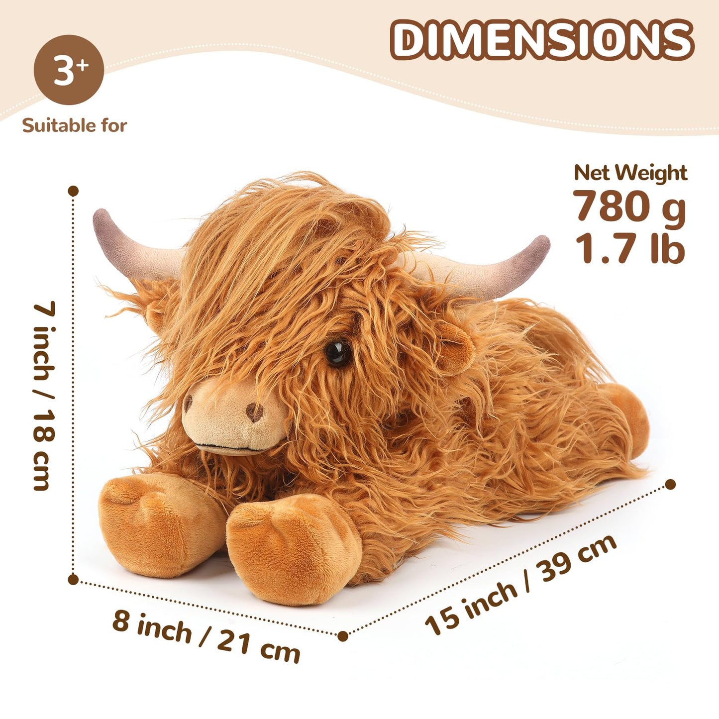 Cuckool Highland Cow Plush – Heatable Lavender-Scented Stuffed Animal