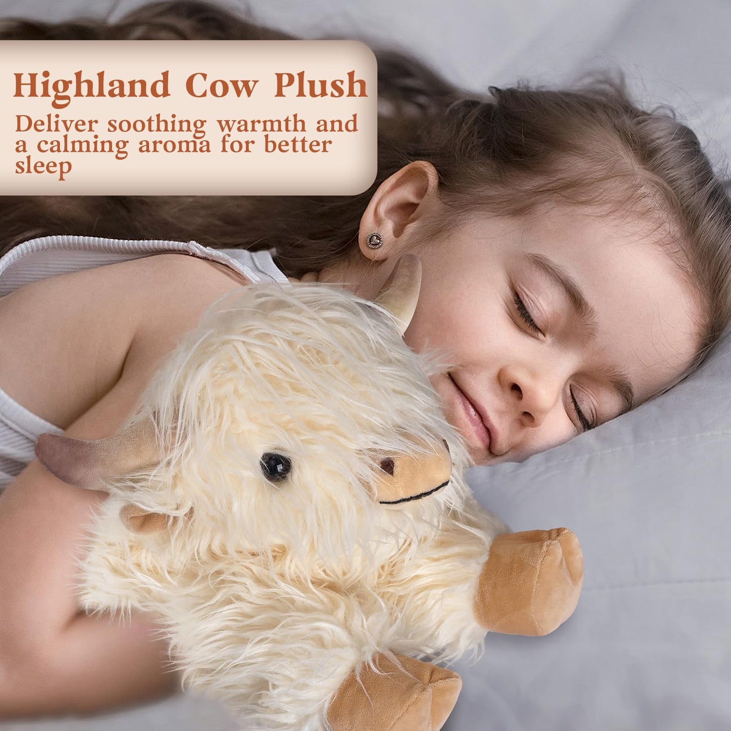 Cuckool Highland Cow Stuffed Animal – Heatable Lavender-Scent Plush