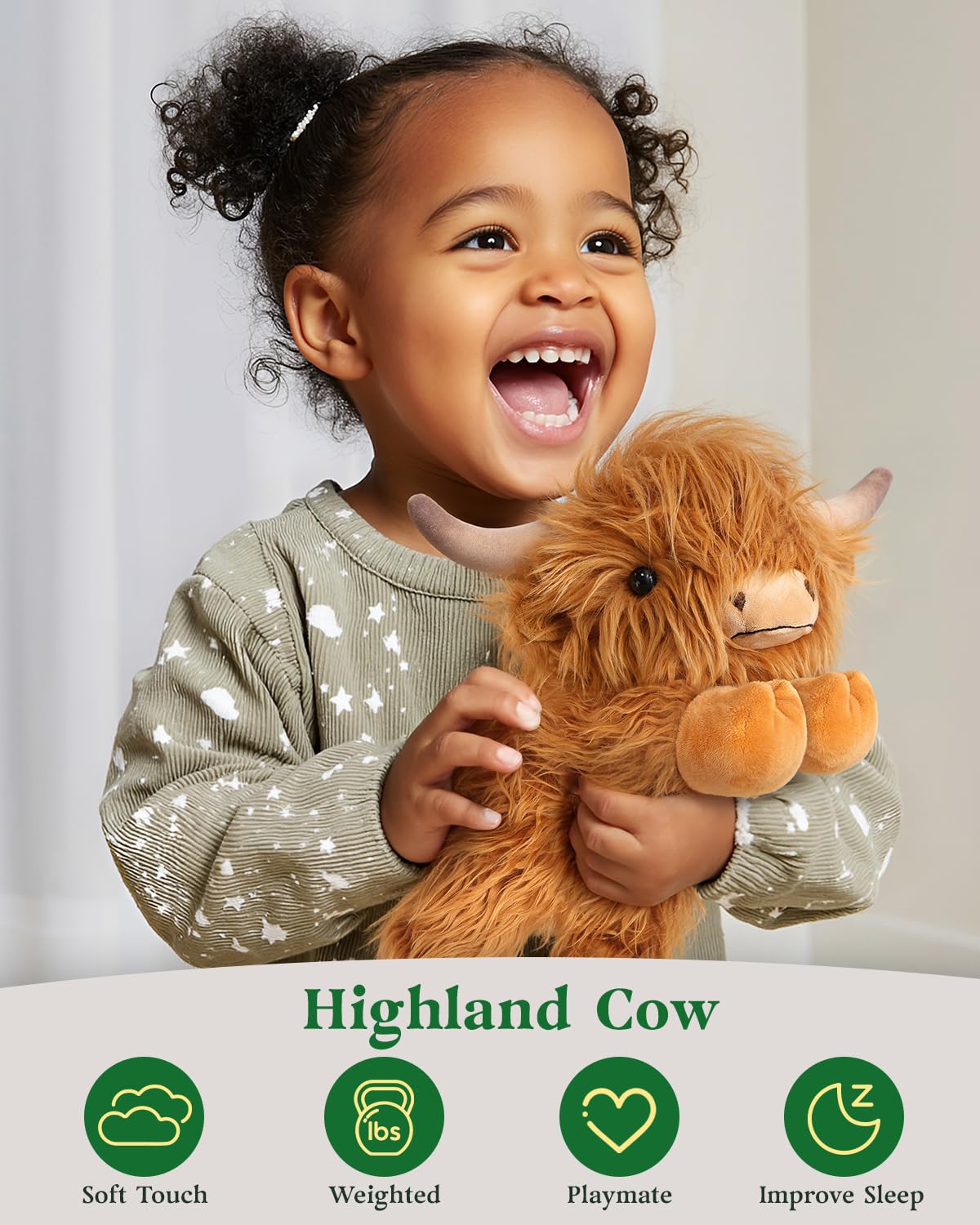 Cuckool Highland Cow Plush Toy - 15-Inch Ultra-Soft Stuffed Animal