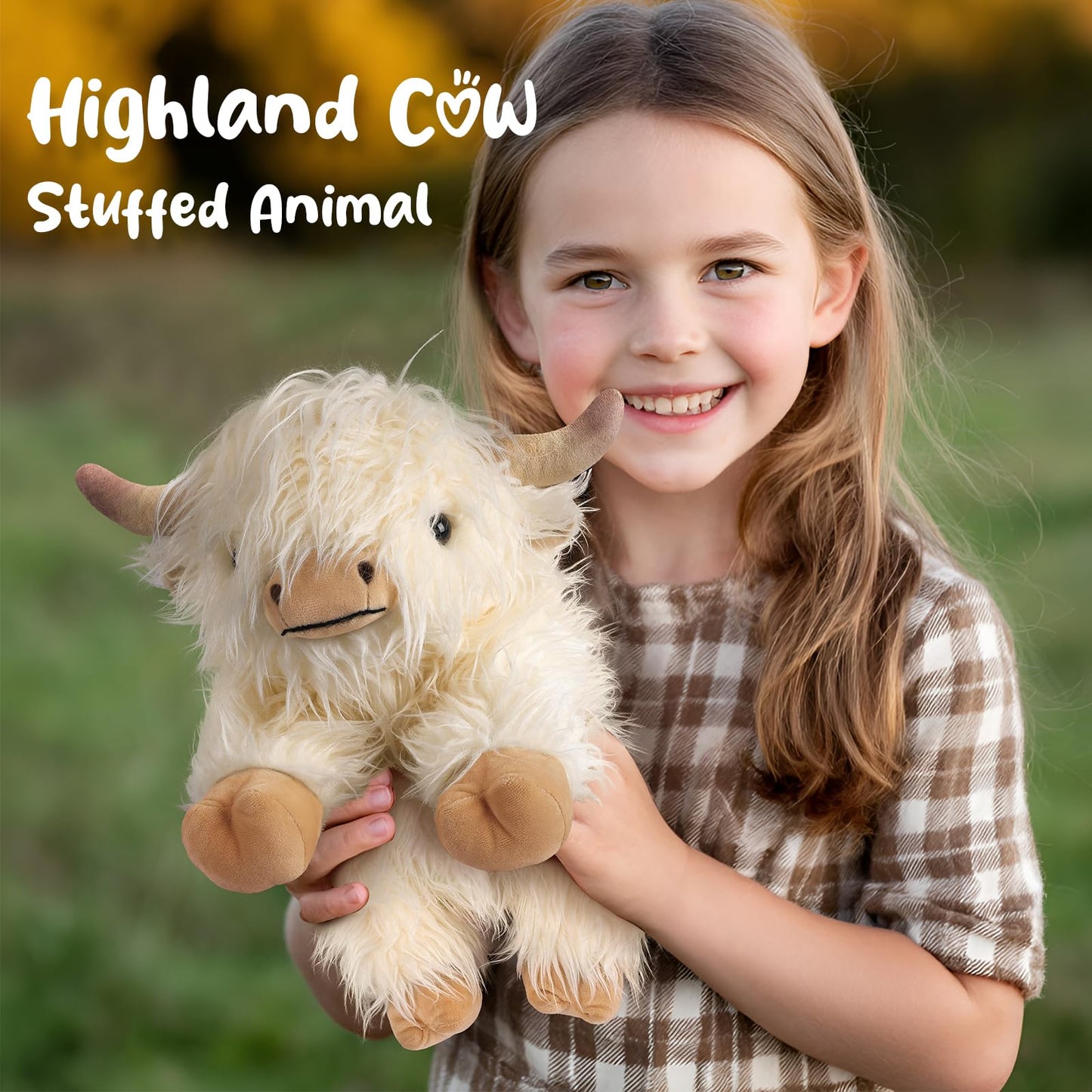 Cuckool Highland Cow Stuffed Animal – Heatable Lavender-Scent Plush
