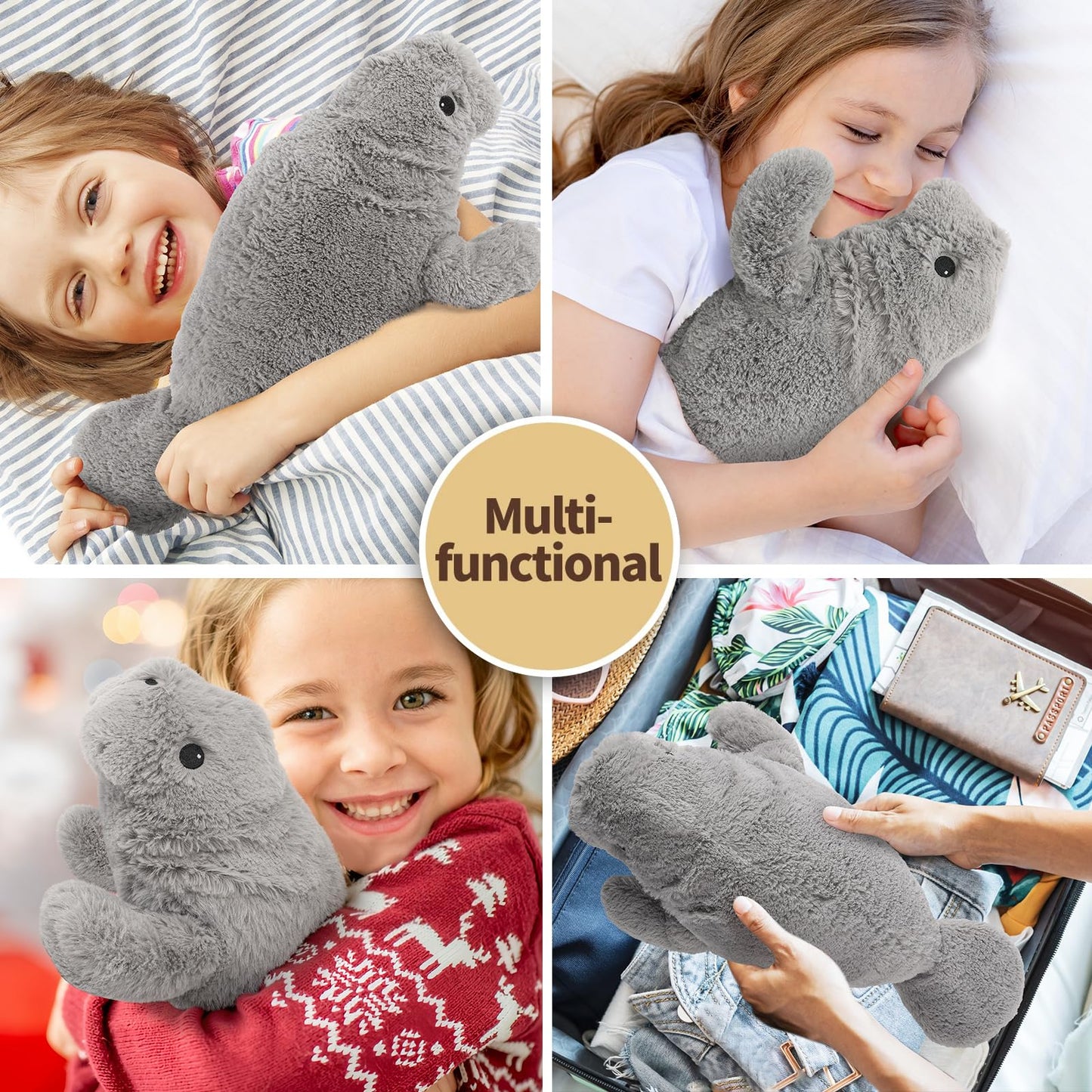 Cuckool Manatee Stuffed Animal – Heatable Plush with Lavender Scent