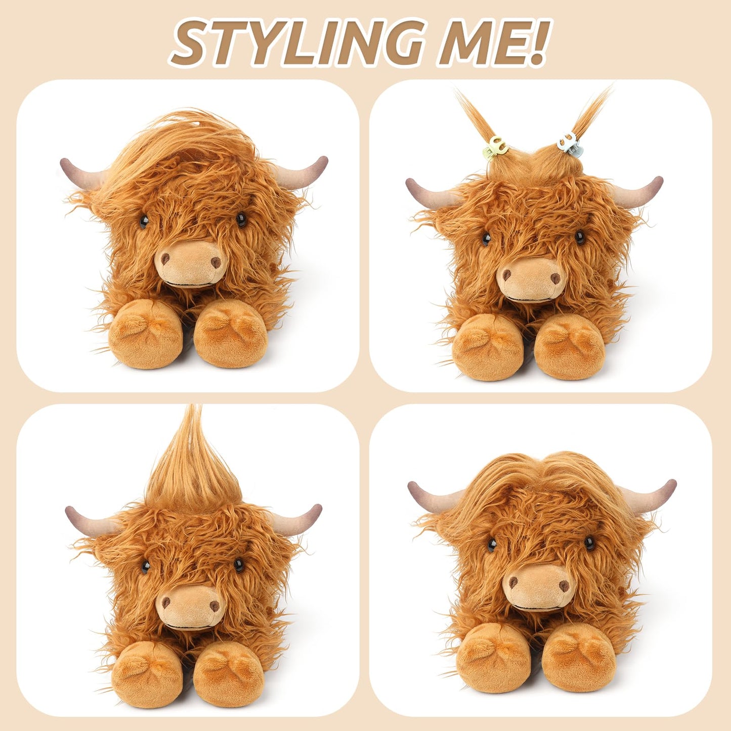 Cuckool Highland Cow Plush – Heatable Lavender-Scented Stuffed Animal
