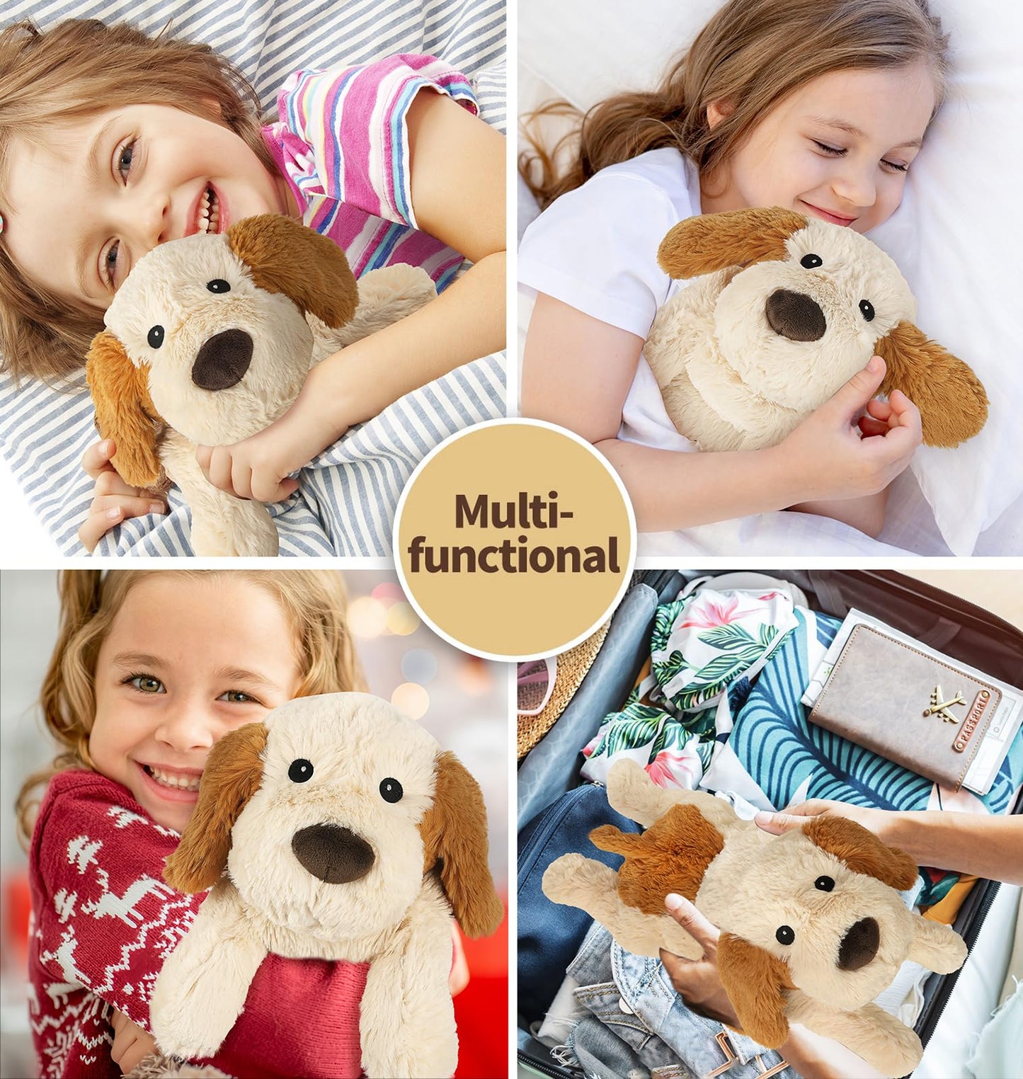 Cuckool Puppy Stuffed Animal – Heatable Lavender Scent Plush, 14-Inch Cozy Dog Plush Toy