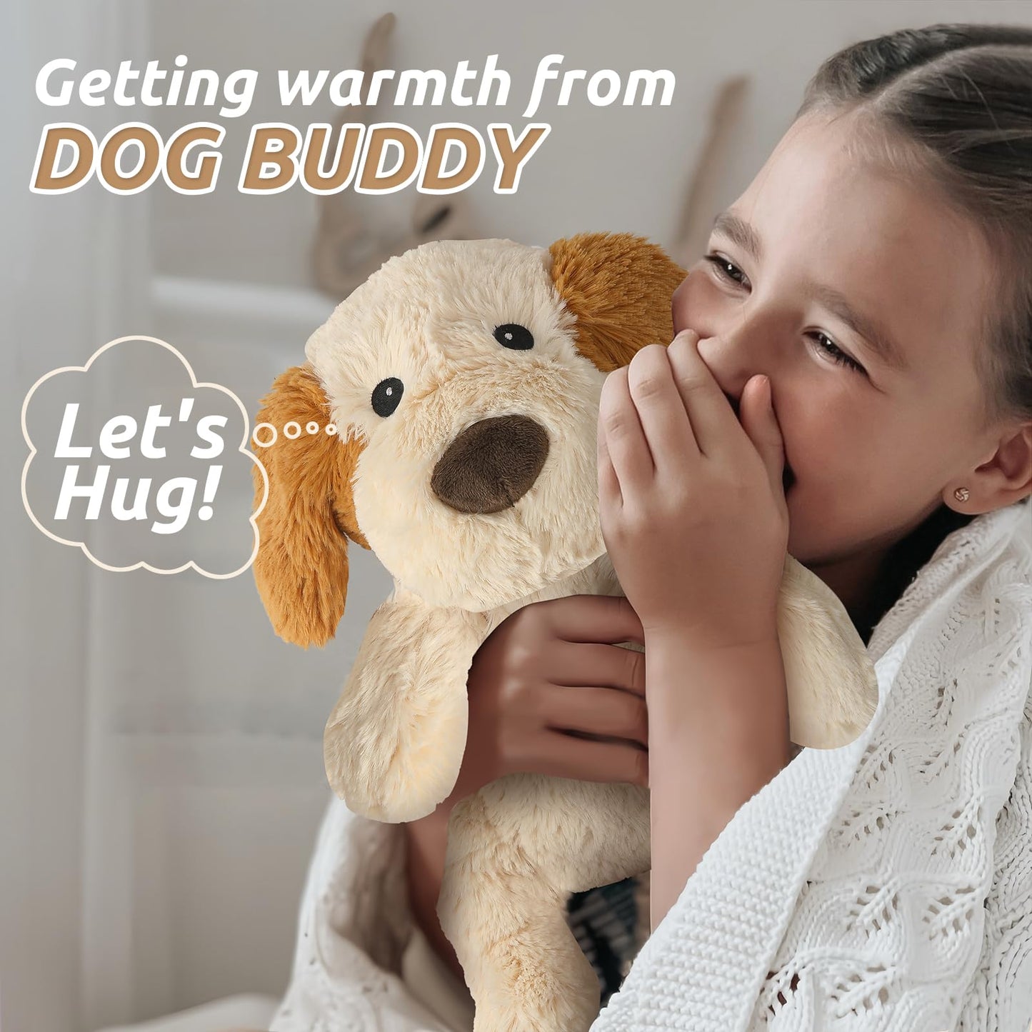 Cuckool Puppy Stuffed Animal – Heatable Lavender Scent Plush, 14-Inch Cozy Dog Plush Toy