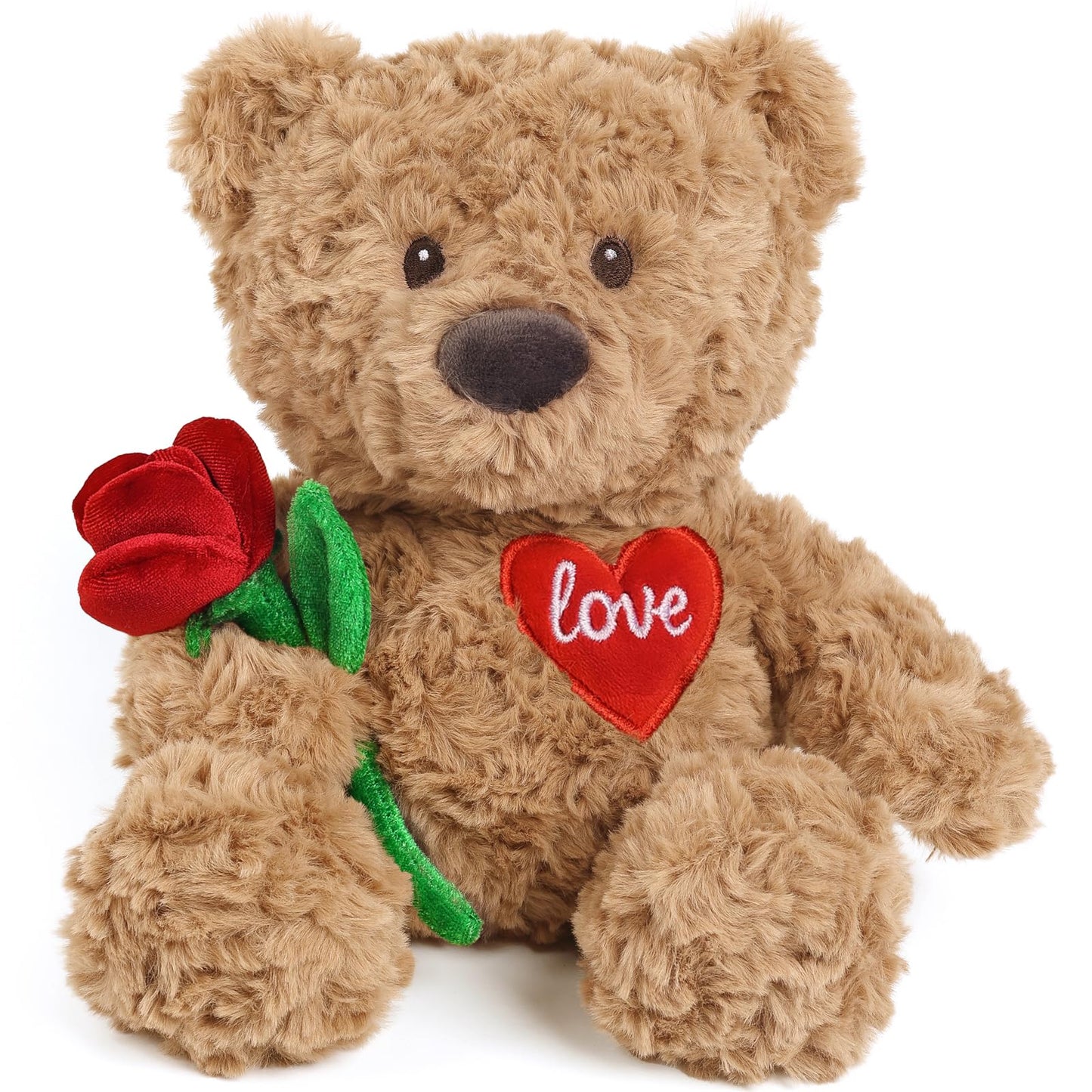 Valentines Day Gift for Her — Cuckool 15-Inch Weighted Teddy Bear with Rose
