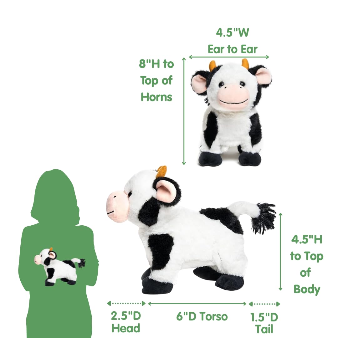 Cuddle Barn Barnyard Buddies Cow – Animated Singing Plush (8 inch) with Walking Motion