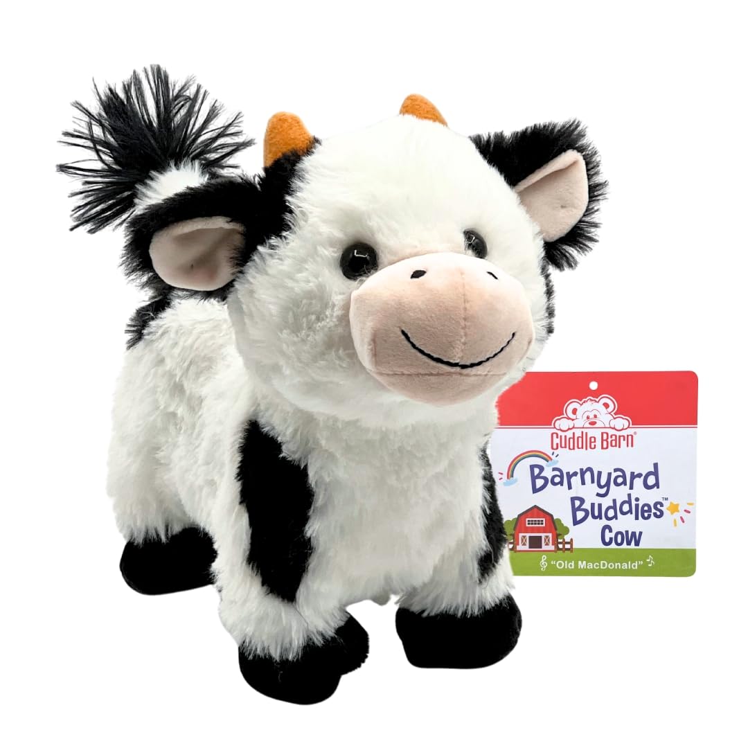 Cuddle Barn Barnyard Buddies Cow – Animated Singing Plush (8 inch) with Walking Motion
