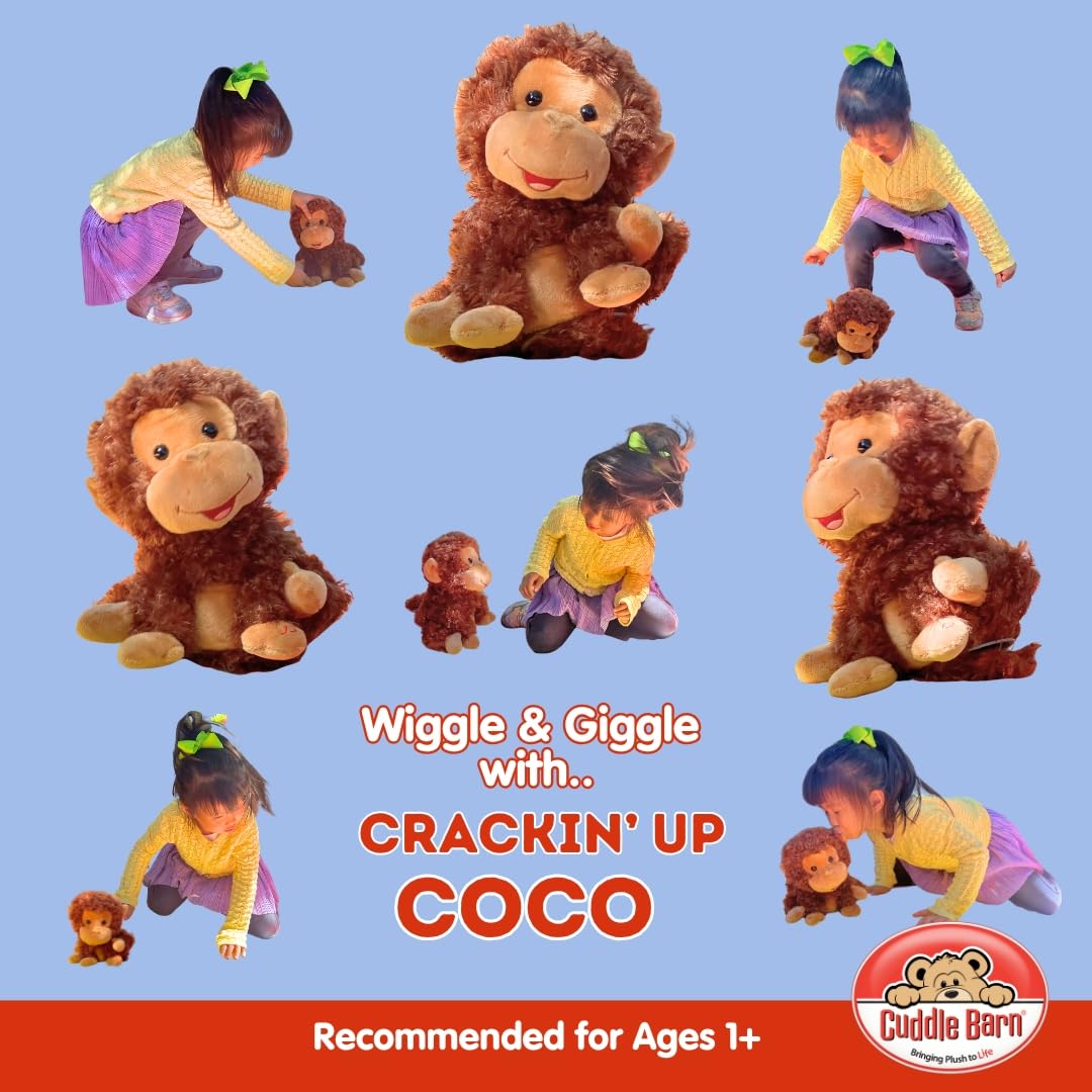 Cuddle Barn Crackin' Up Coco - 10-Inch Animated Twirling Monkey Plush (Batteries Included)
