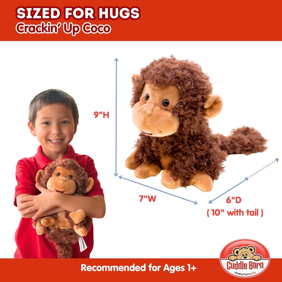 Cuddle Barn Crackin' Up Coco - 10-Inch Animated Twirling Monkey Plush (Batteries Included)