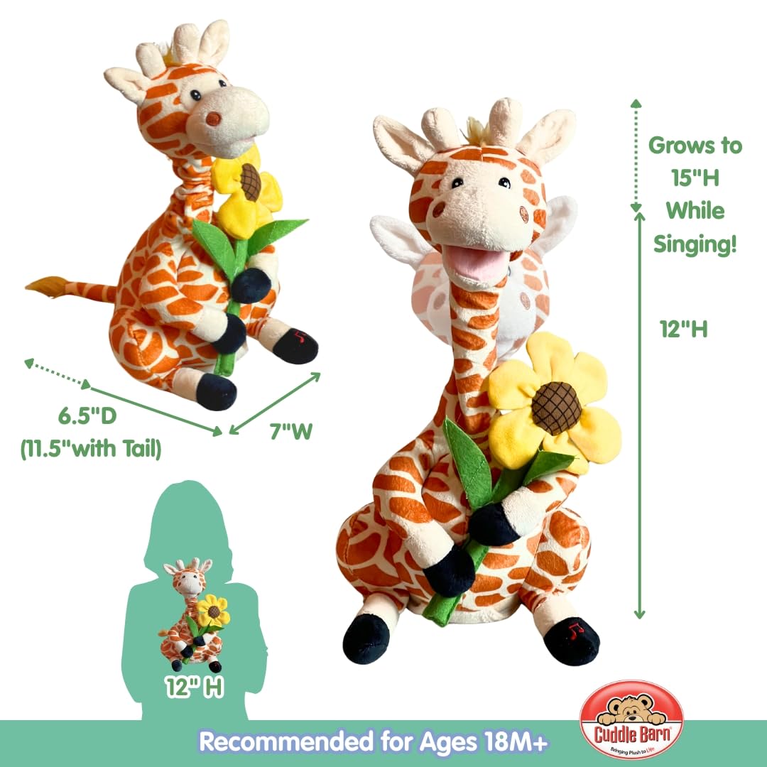 Cuddle Barn Gerry — Animated Plush Giraffe with Neck Growth & Song (12 Inches)