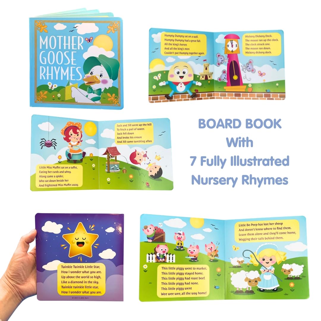 Cuddle Barn Mother Goose Read-Along (Periwinkle) – Animated Plush Recites 7 Nursery Rhymes