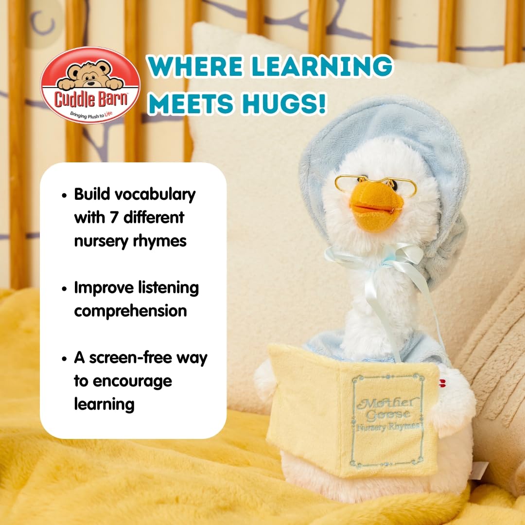 Cuddle Barn Mother Goose Animated 14-Inch Plush - Talking Storytelling Toy for Kids